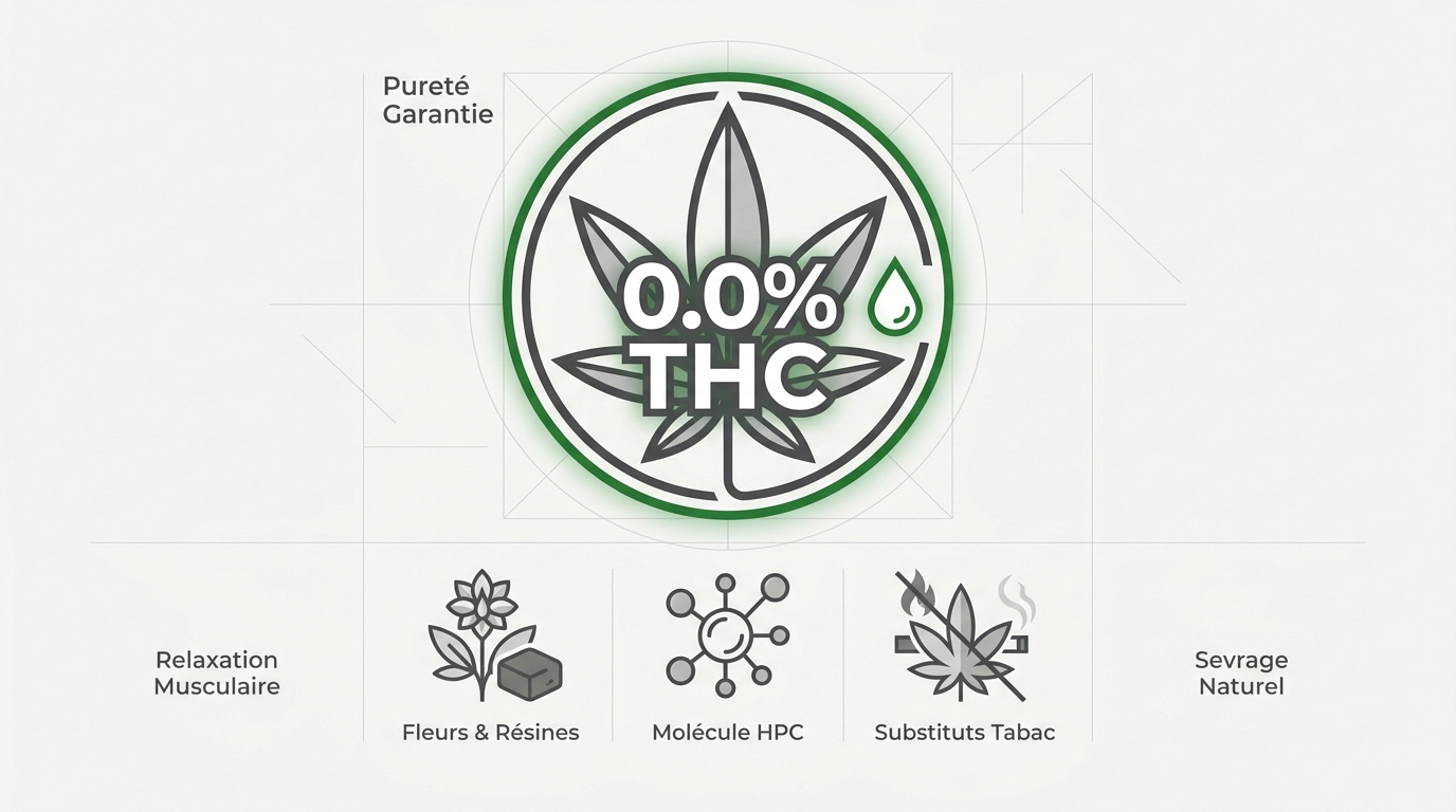 Infographie sur la pureté du CBD 0% THC et la sécurité pharmaceutique
