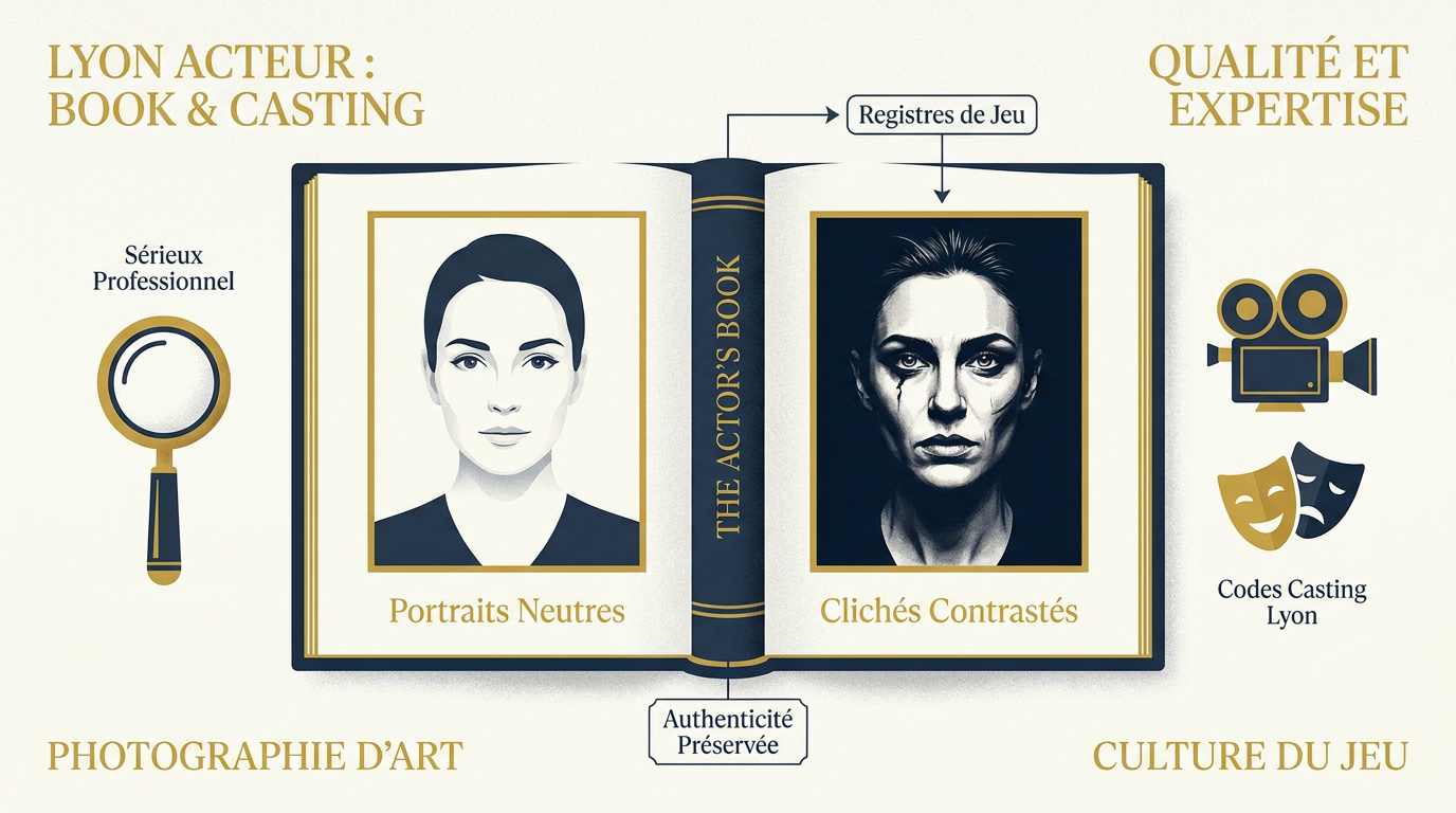 Portrait professionnel pour book comédien à Lyon mettant en avant l'expressivité pour le casting