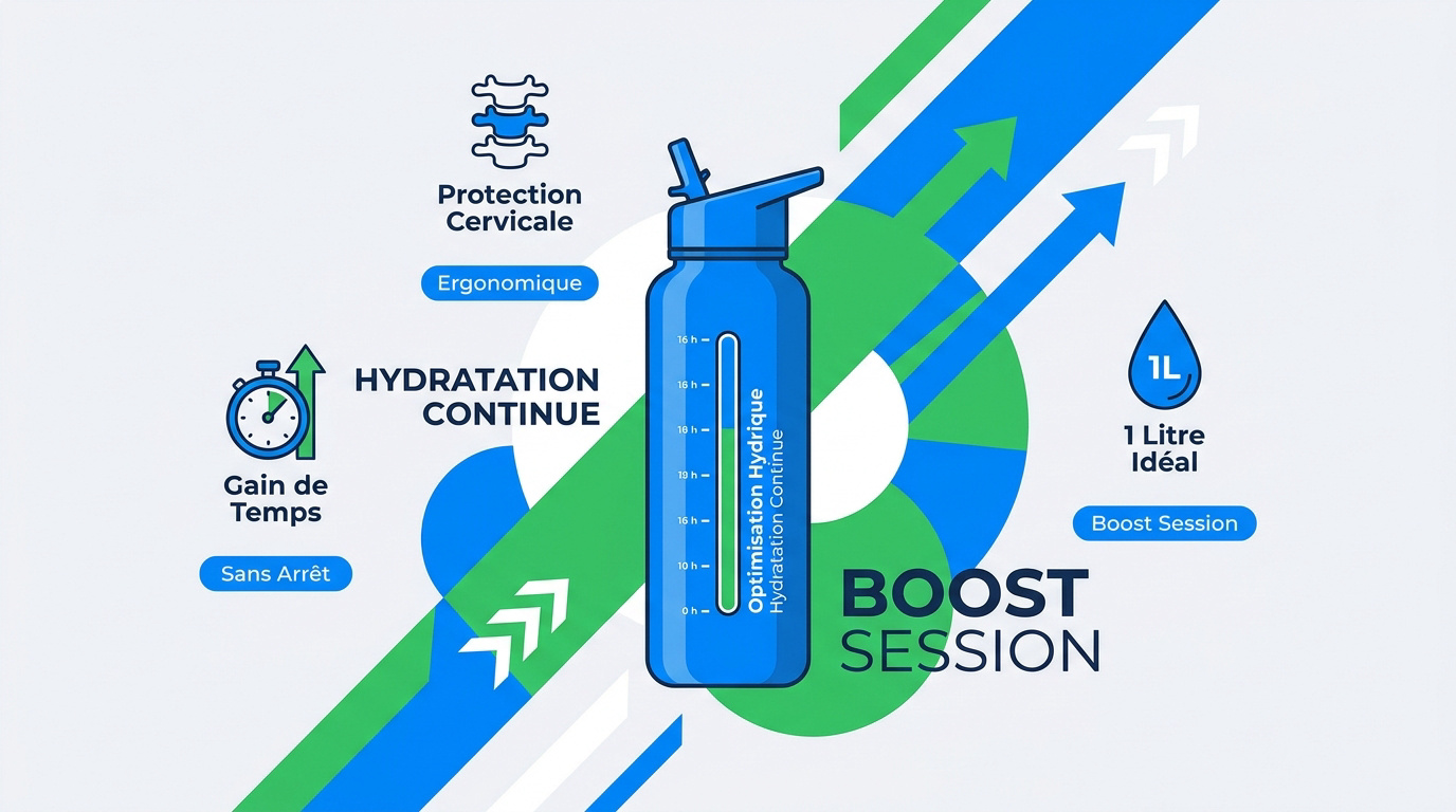 Gourde de sport 1 litre avec paille pour une hydratation optimale durant le fitness