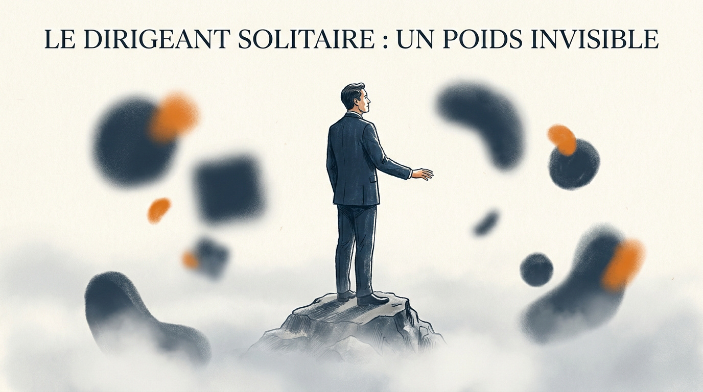 Dirigeant de PME face à ses responsabilités dans un bureau vide