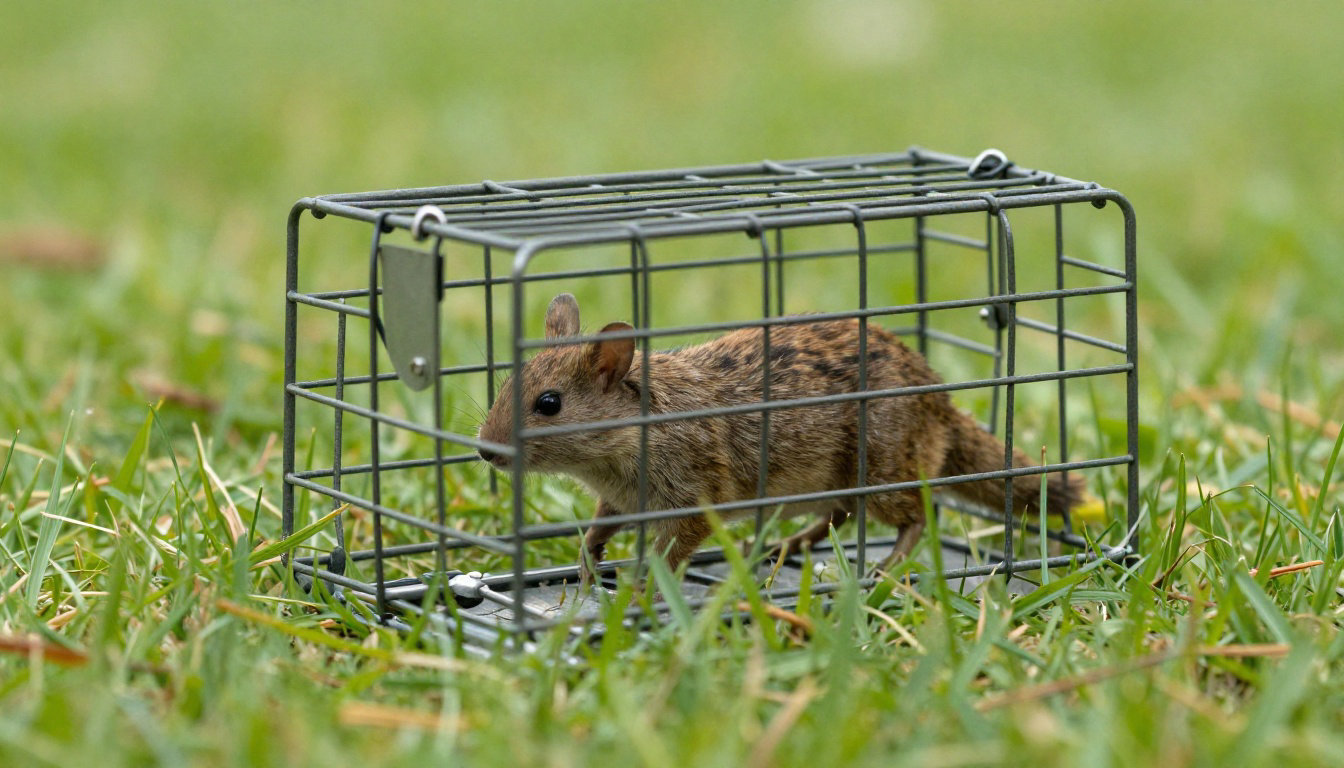 Rongeur capturé dans une cage