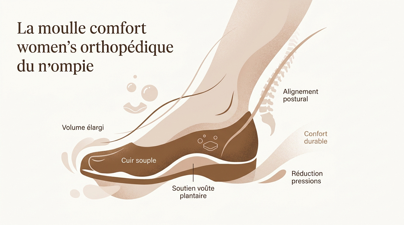 Femme portant des chaussures orthopédiques élégantes et confortables