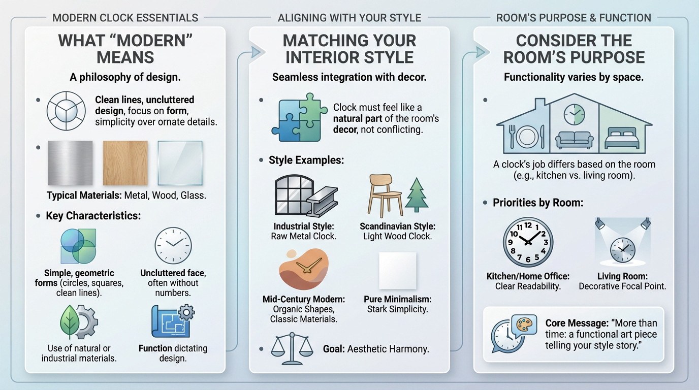 Modern wall clock with minimalist design and wooden accents on a textured wall