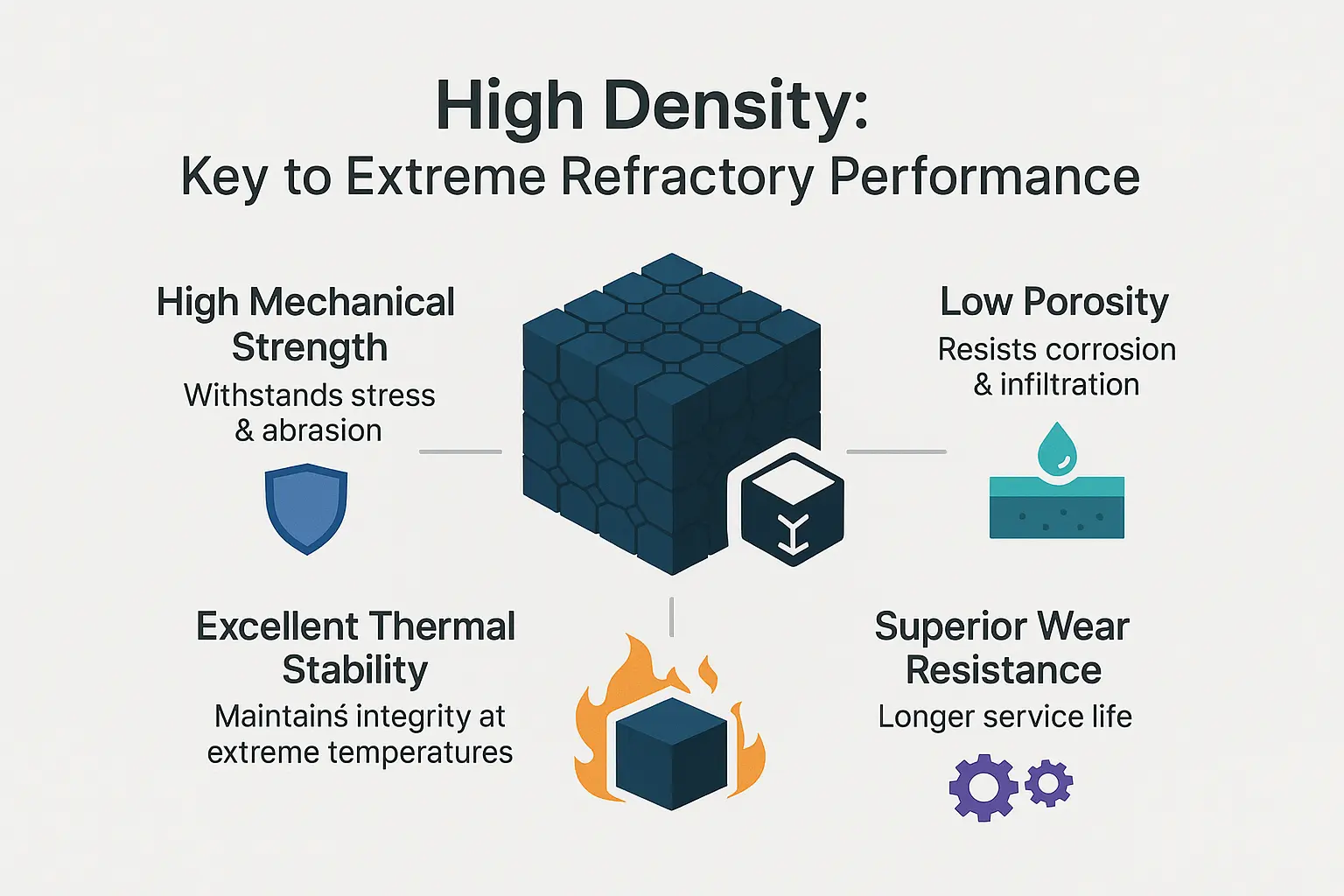 High-density refractory materials under extreme stress
