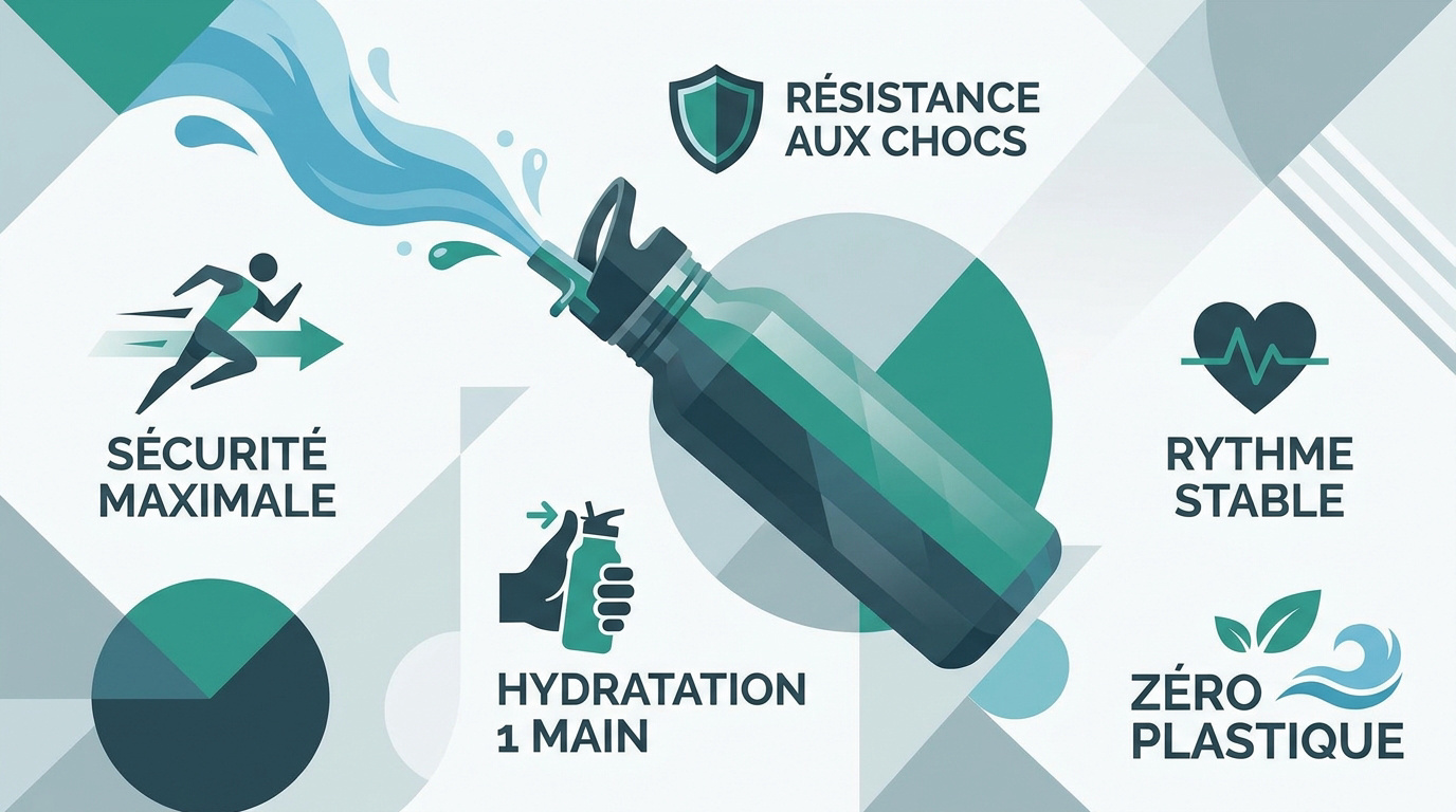 Gourde sport en inox avec bouchon paille pour une hydratation sécurisée et écologique