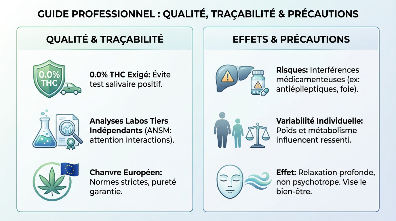 Guide professionnel sur la traçabilité et les précautions d'usage des gélules CBD