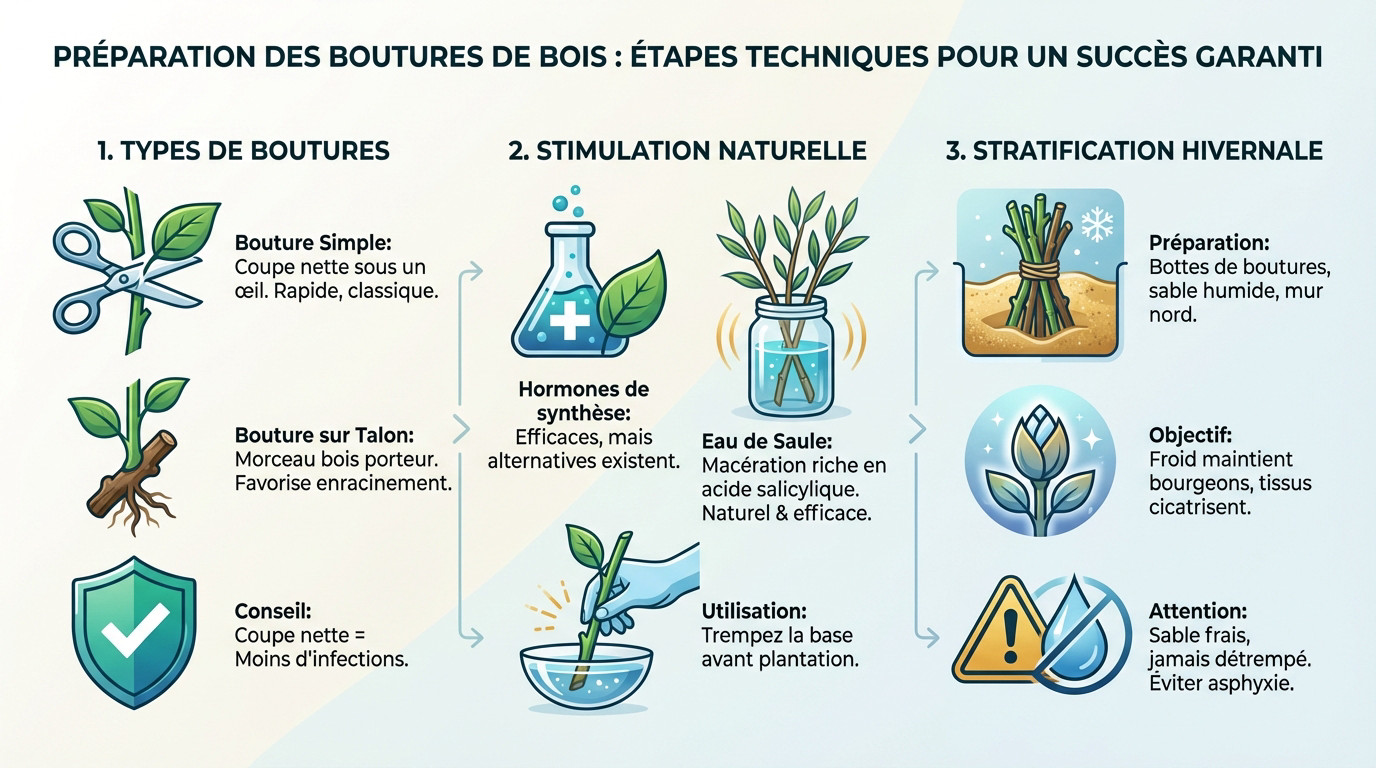 Préparation technique des boutures de vigne avec sécateur
