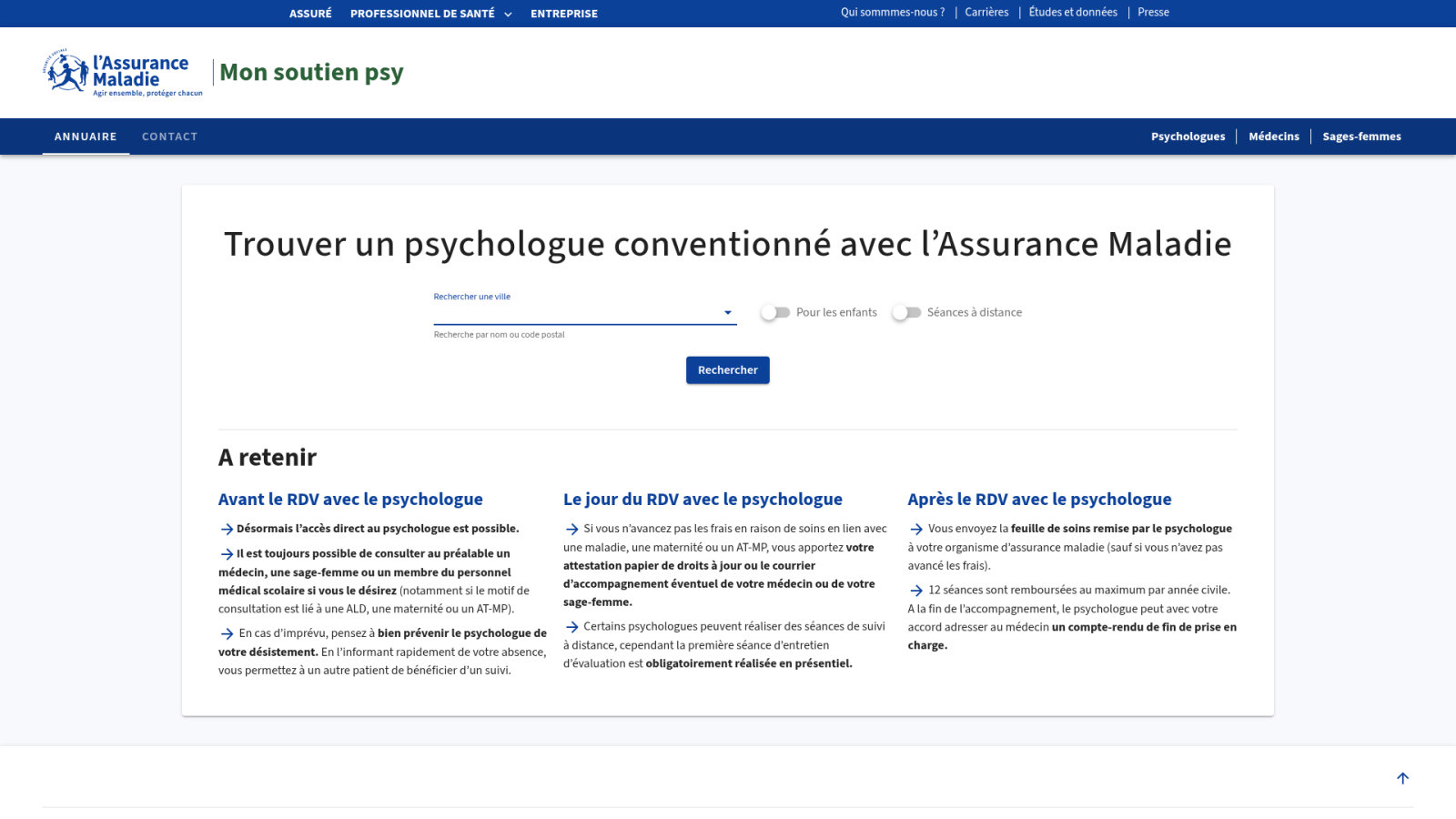 Remboursement des consultations psychologiques avec Mon soutien psy