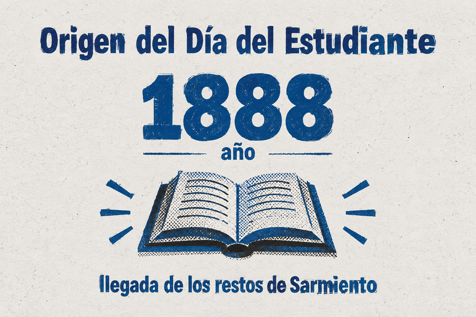 Infografía sobre la fecha del Día del Estudiante: el 21 de septiembre por la llegada de los restos de Sarmiento en 1888.