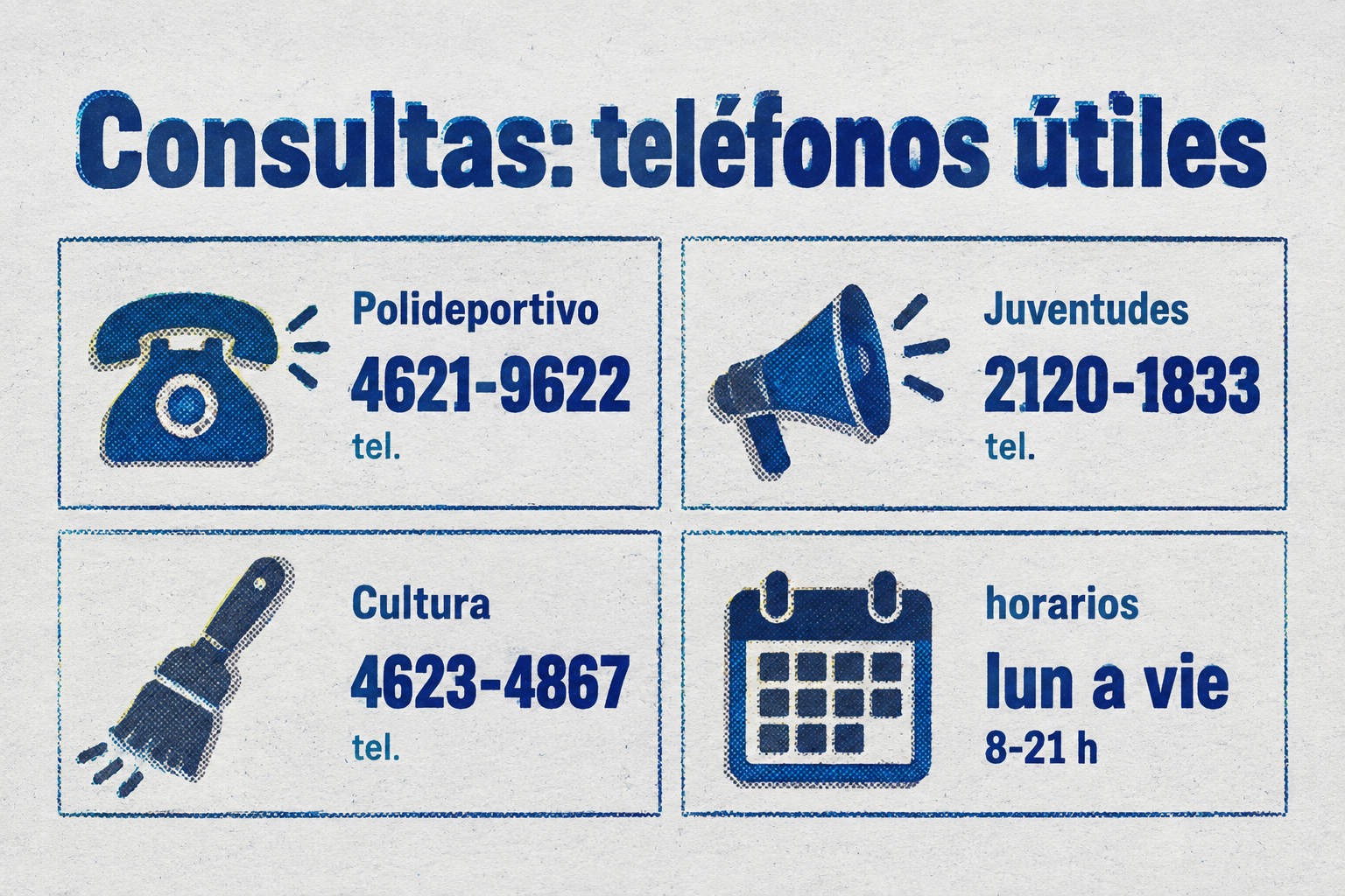 Infografía de los contactos para consultar sobre la fiesta en La Torcaza: teléfonos y horarios de atención.
