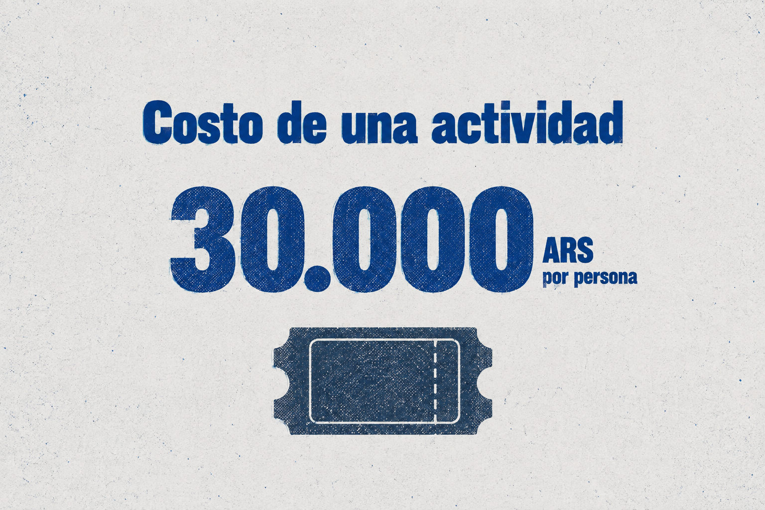 Infografía que muestra el costo de 30.000 pesos por persona para una actividad de la Noche de las Vinotecas.