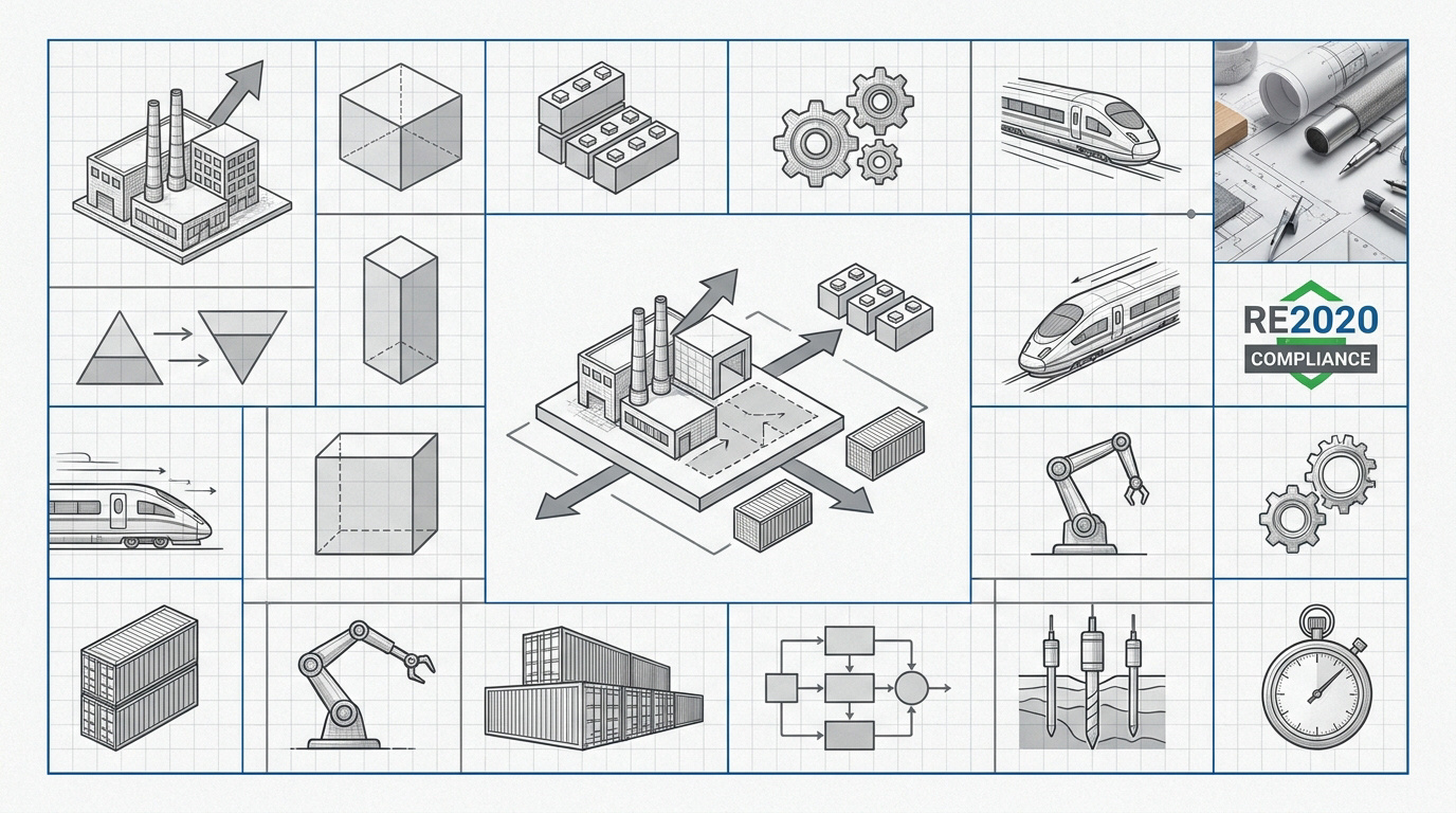 Infographie sur les étapes clés de l'extension d'un site industriel pour optimiser la performance