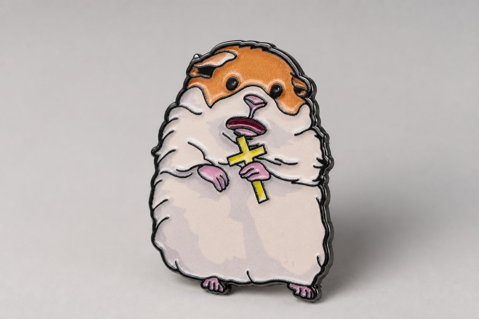 Screaming Hamster Pin: Relatable Chaos in Enamel Form