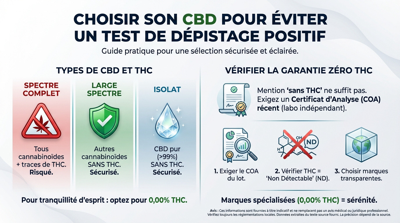 Guide pour choisir un CBD sans risque de test positif au THC