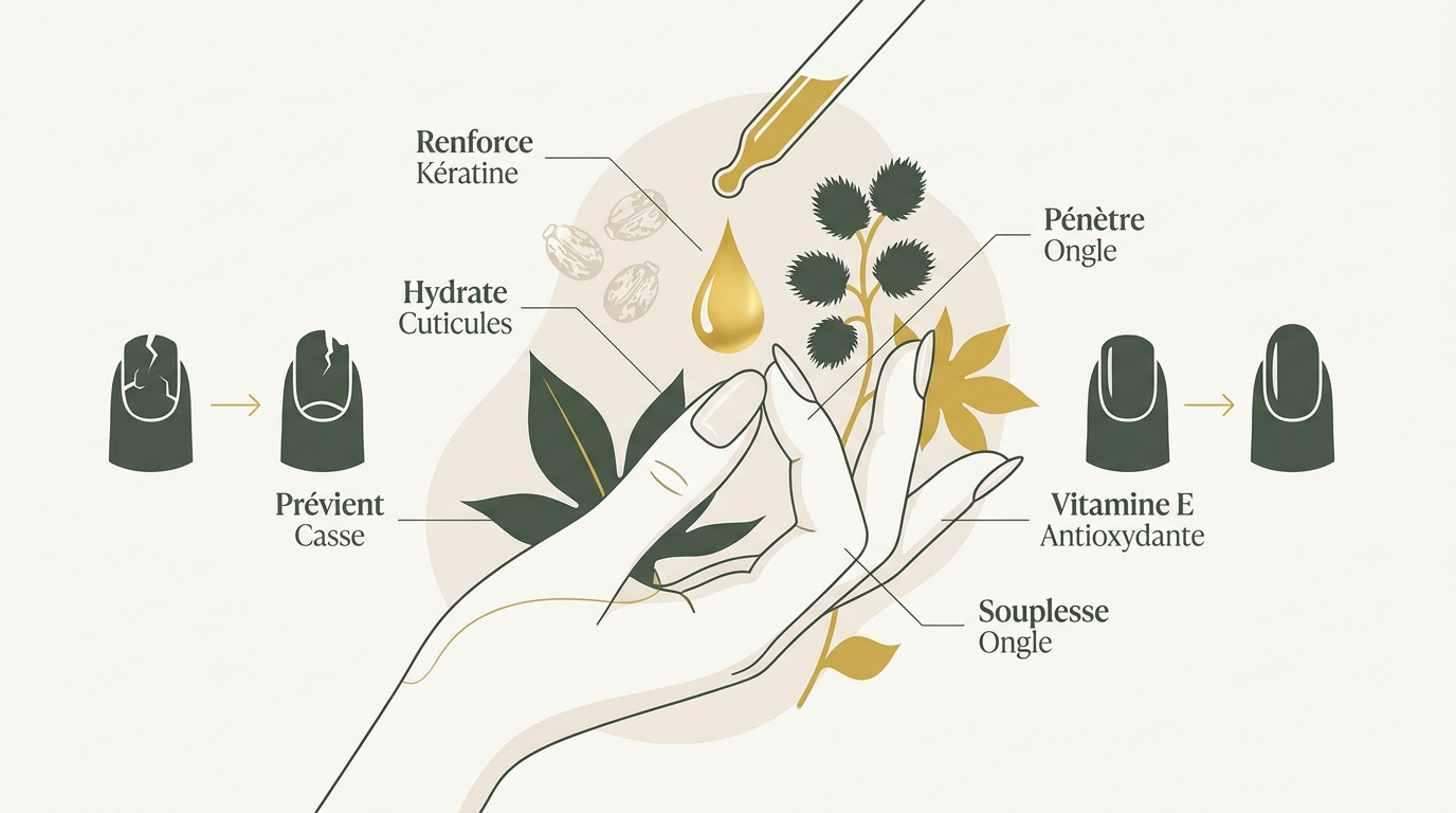 Soin des ongles à l'huile de ricin