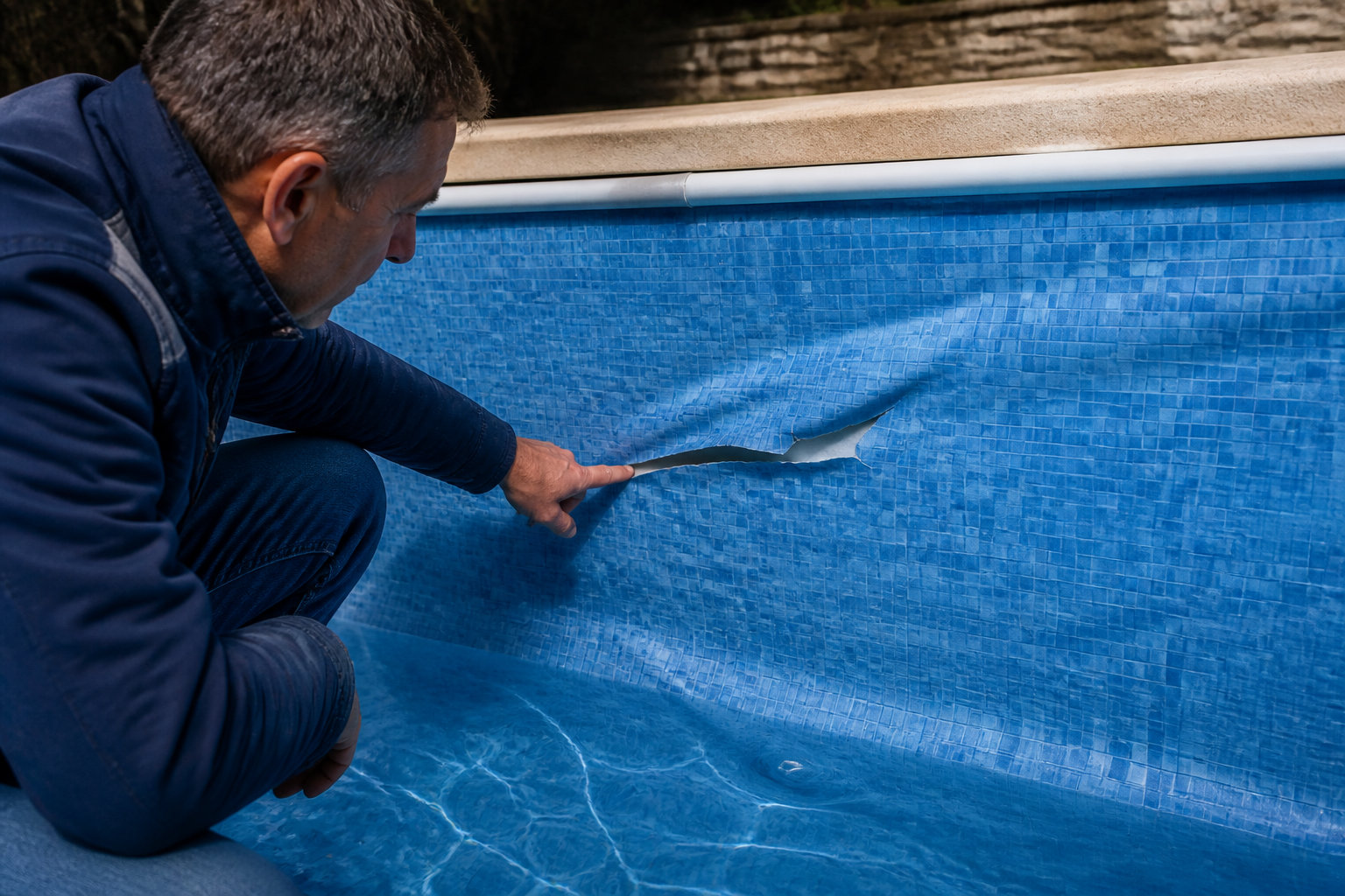 Diagnostic des fuites selon le revêtement du bassin