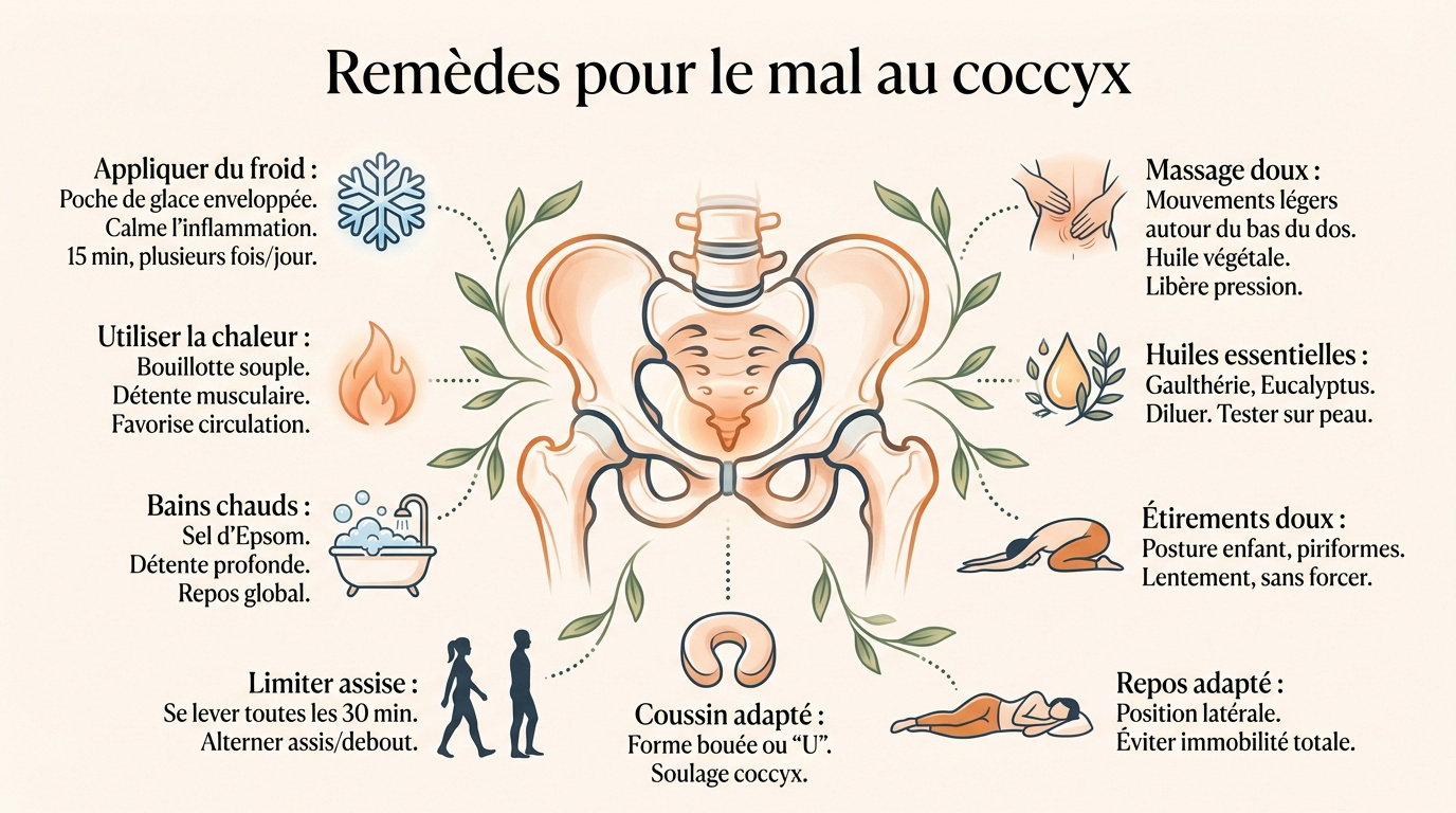 Remèdes naturels et astuces maison pour soulager une douleur au coccyx