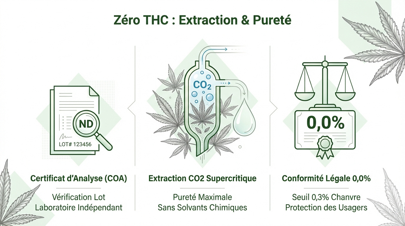 Laboratoire d'extraction de CBD par CO2 supercritique garantissant l'absence de THC