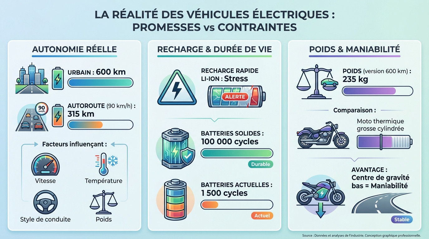 Moto électrique Verge TS Pro illustrant les défis de l'autonomie et du poids