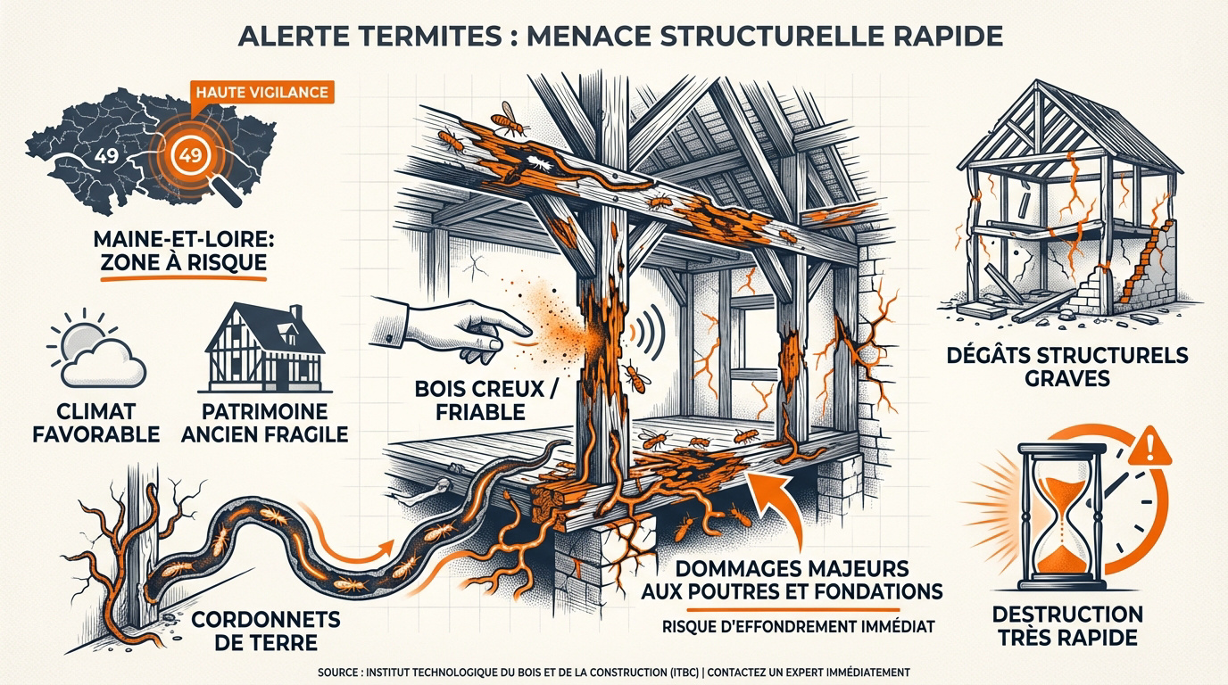 Traitement termites Angers menace structurelle rapide