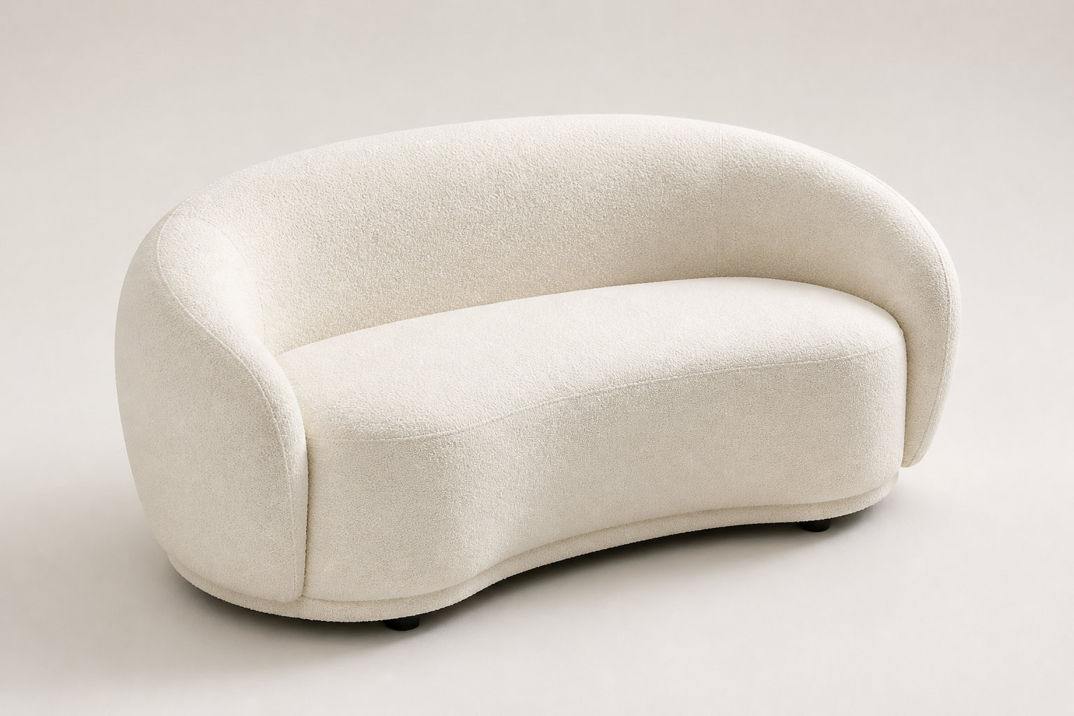 Ensemble BOVANA : l'harmonie parfaite entre canapé et fauteuil blanc ivoire