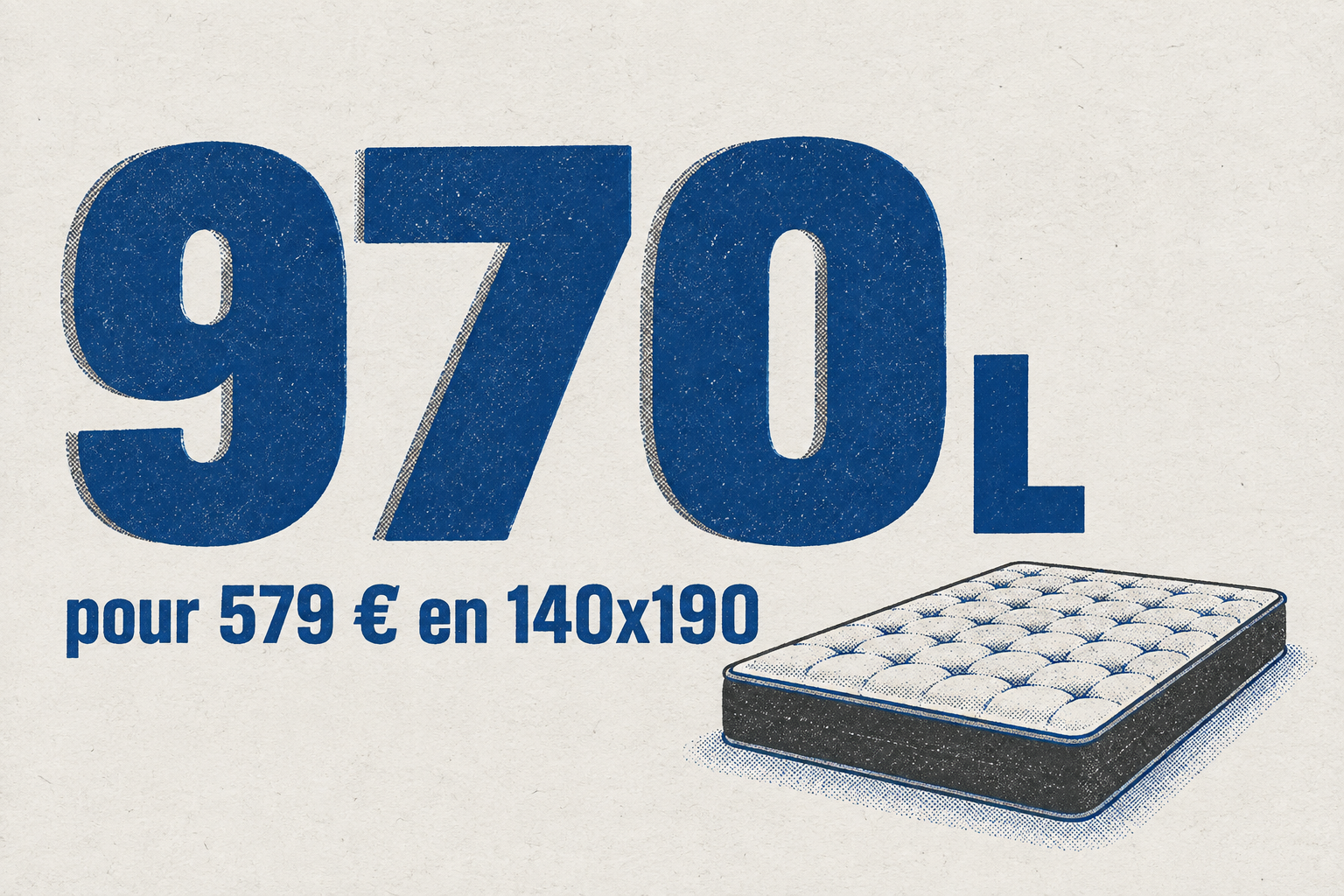 Le lit coffre Slome Nova offre jusqu'à 970 litres pour 579 €.