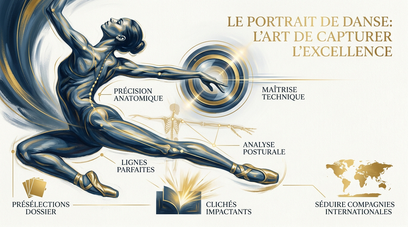 Portrait de danse artistique mettant en valeur l'extension et le mouvement à Lyon