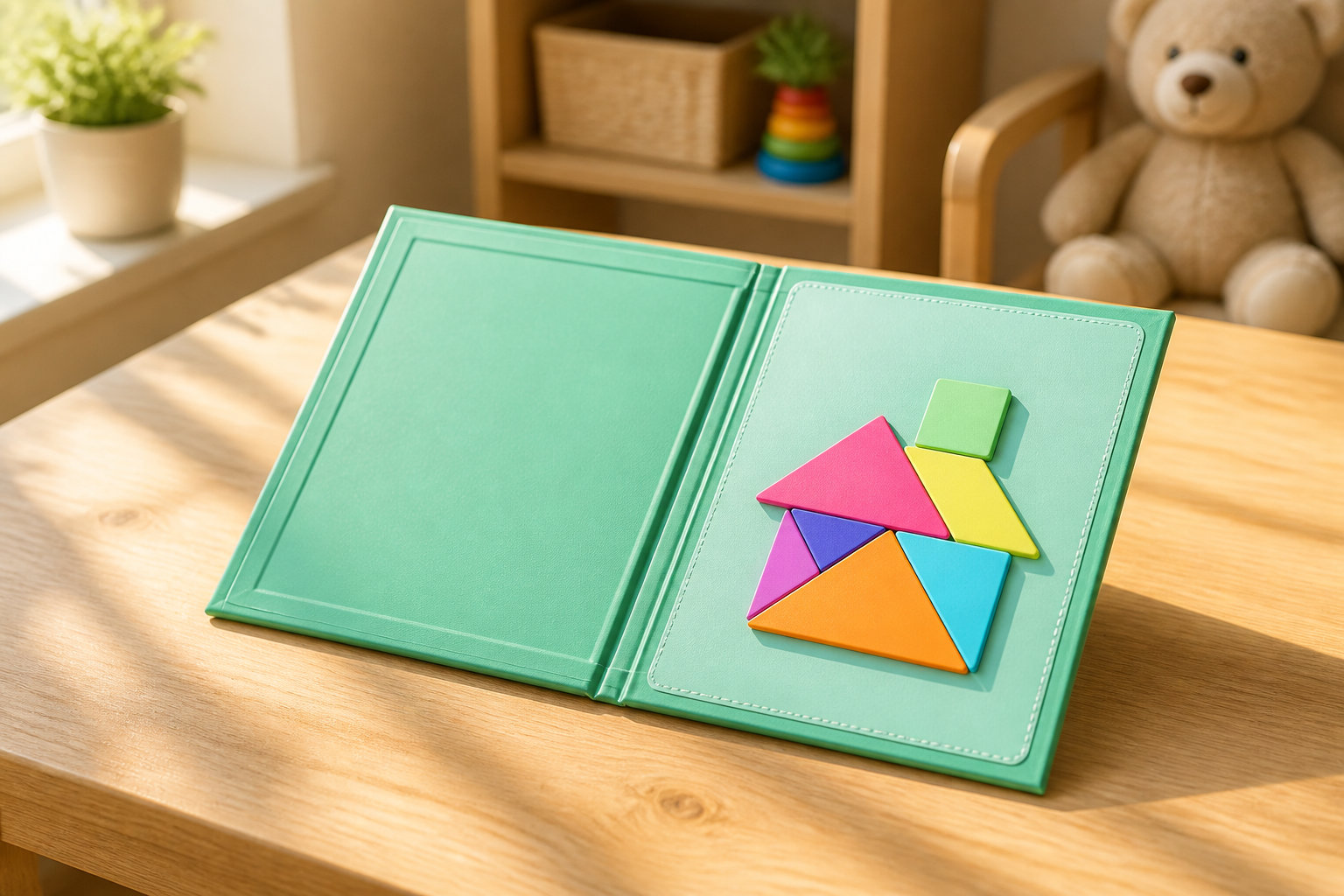 Tangram magnétique Montessori en bois : découvrir les formes