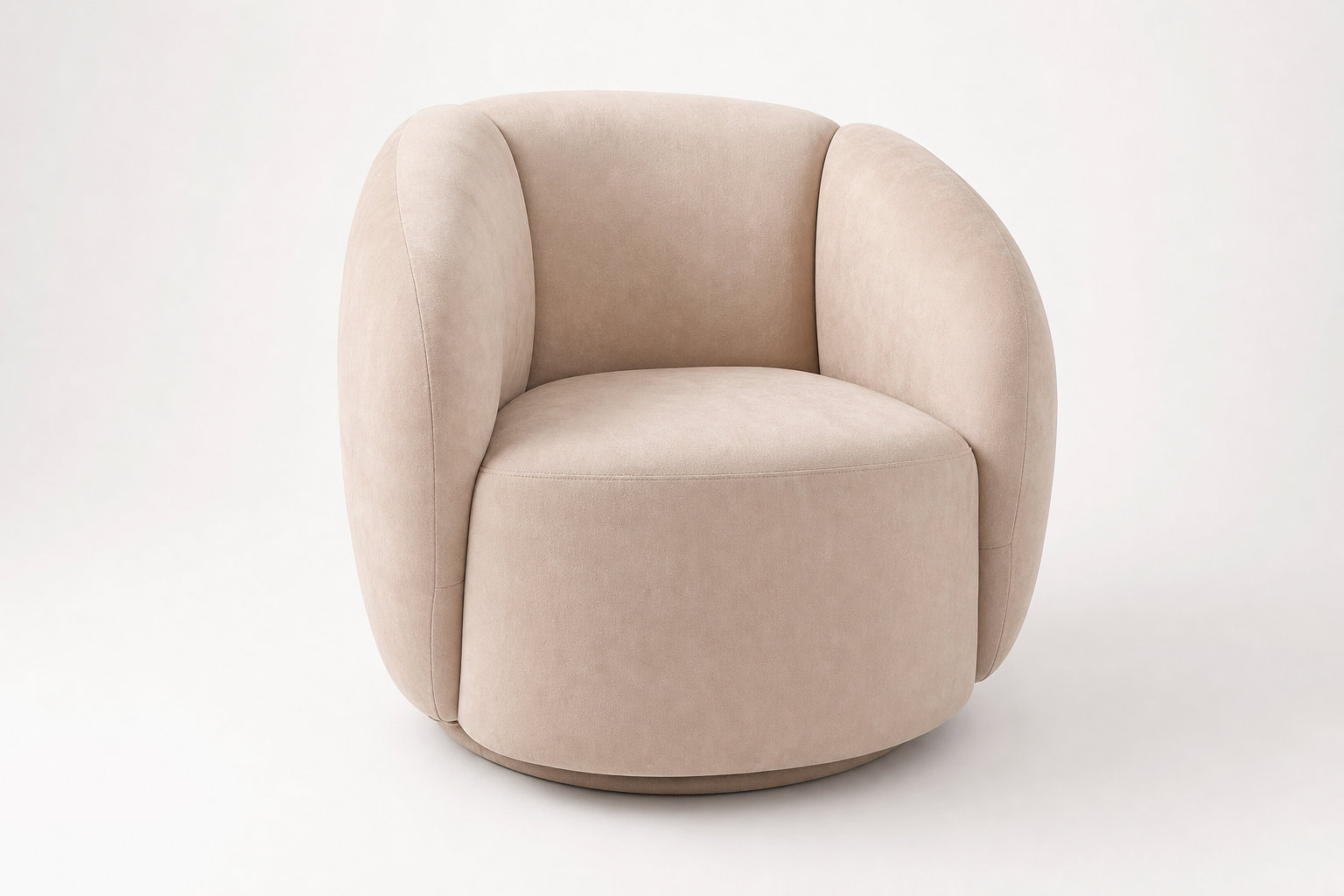 Fauteuil pivotant BUN en velours beige