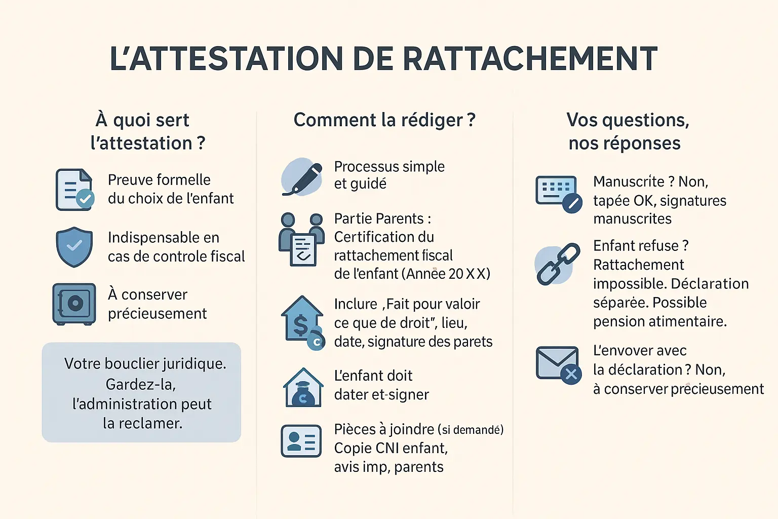 Attestation de rattachement au foyer fiscal