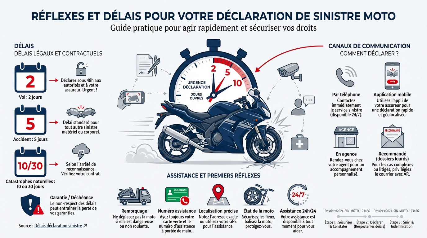 Motard remplissant un constat amiable après un sinistre moto