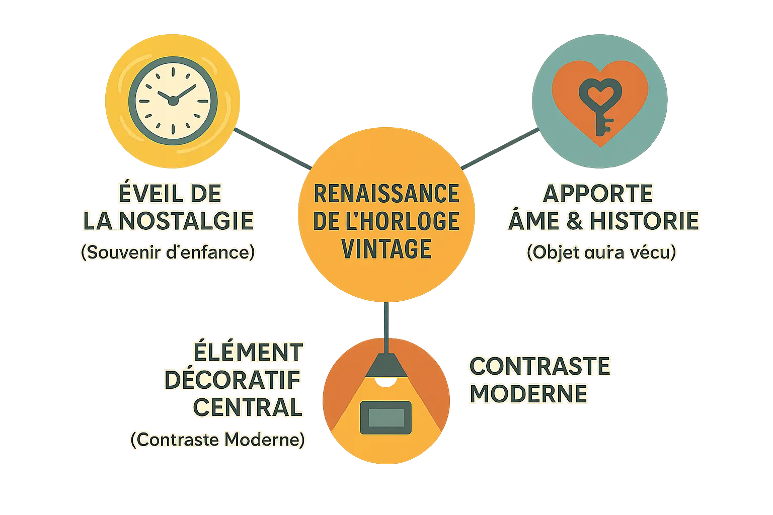 Horloge vintage dans un intérieur moderne