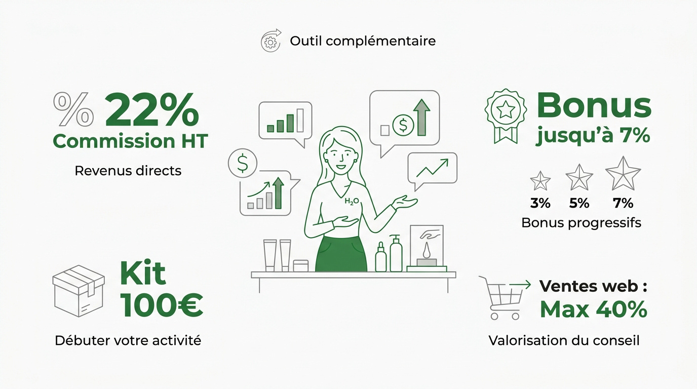 Tableau des commissions H2O at Home Belgique