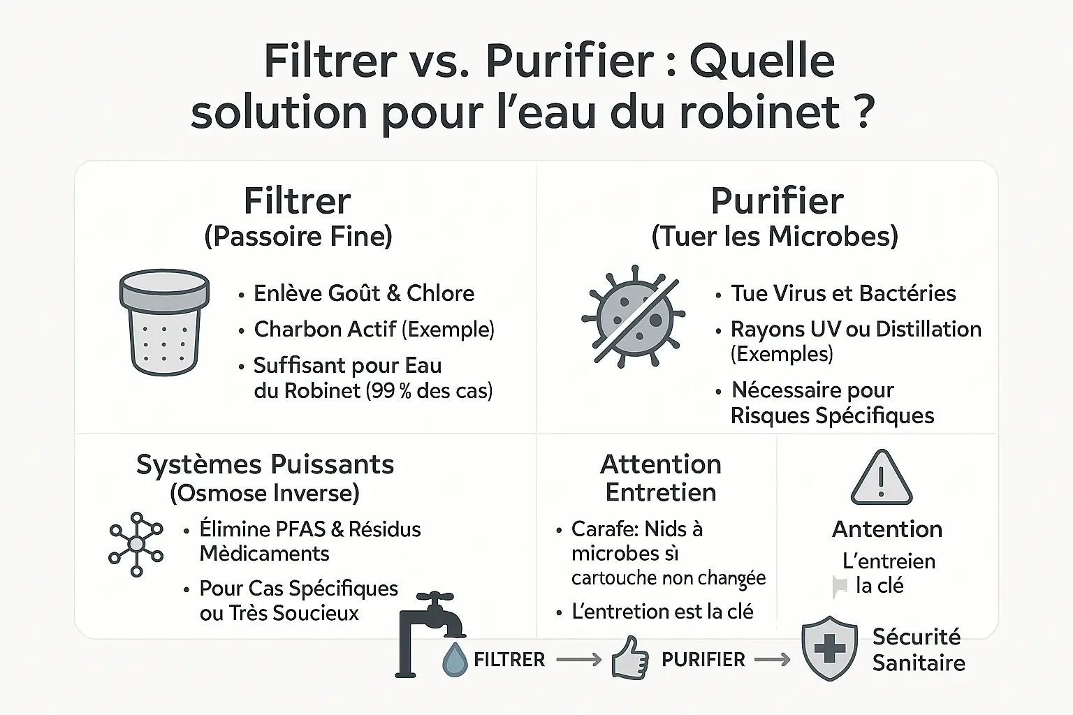 Comparaison filtre purificateur eau du robinet