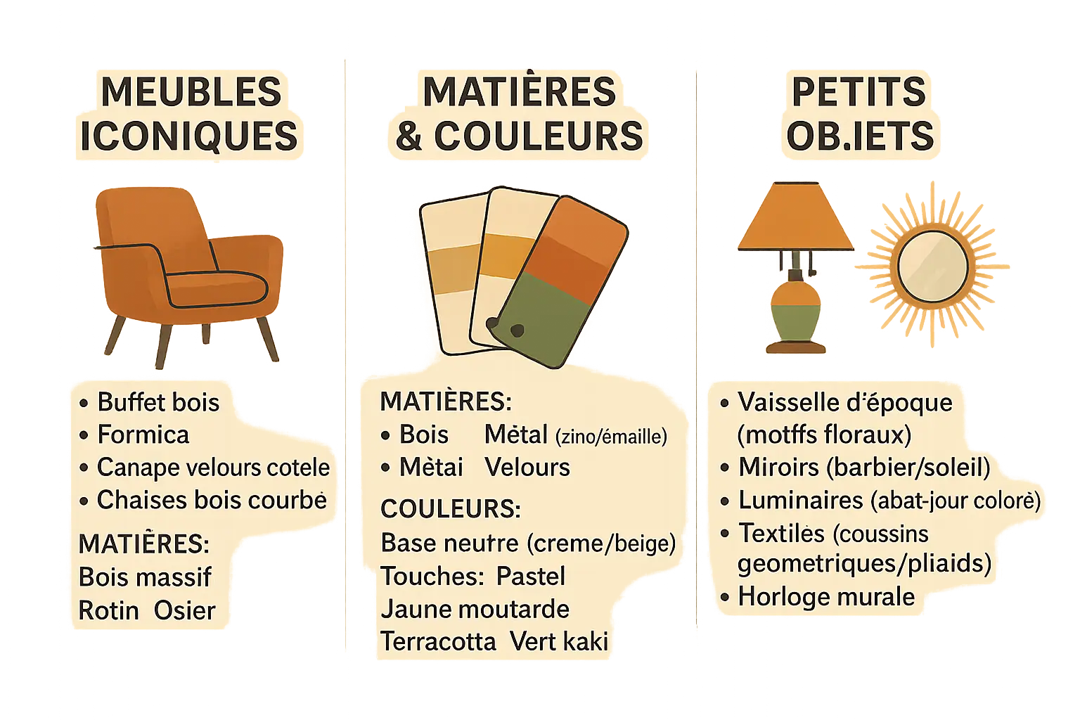 Décoration vintage avec meubles en bois et accessoires rétro