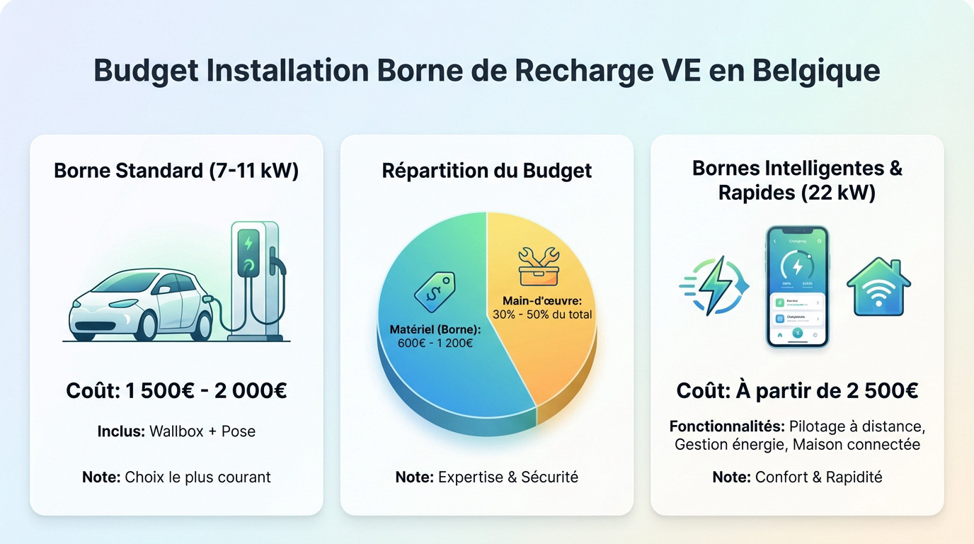 Coût installation borne de recharge électrique en Belgique