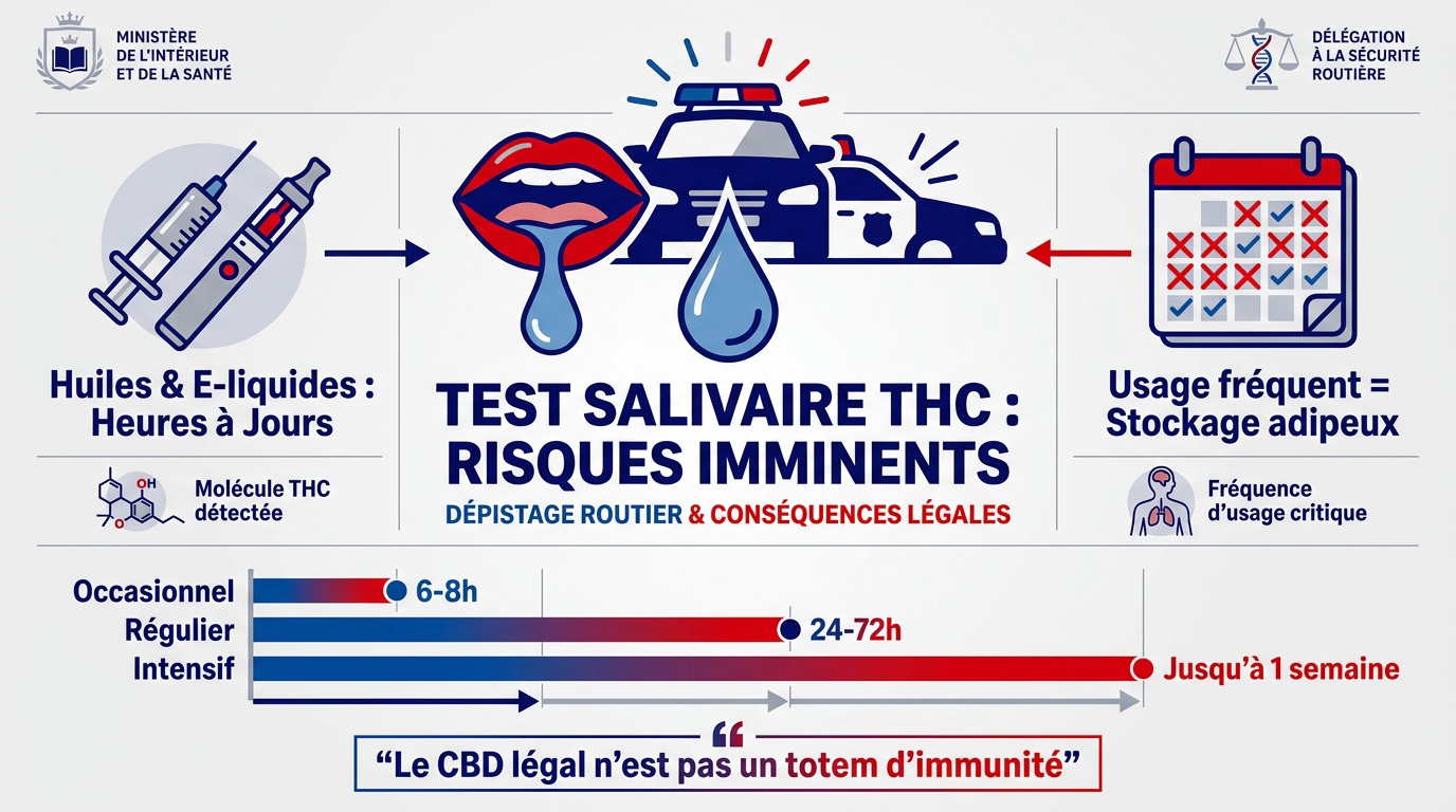 Contrôle routier par test salivaire pour détection de THC