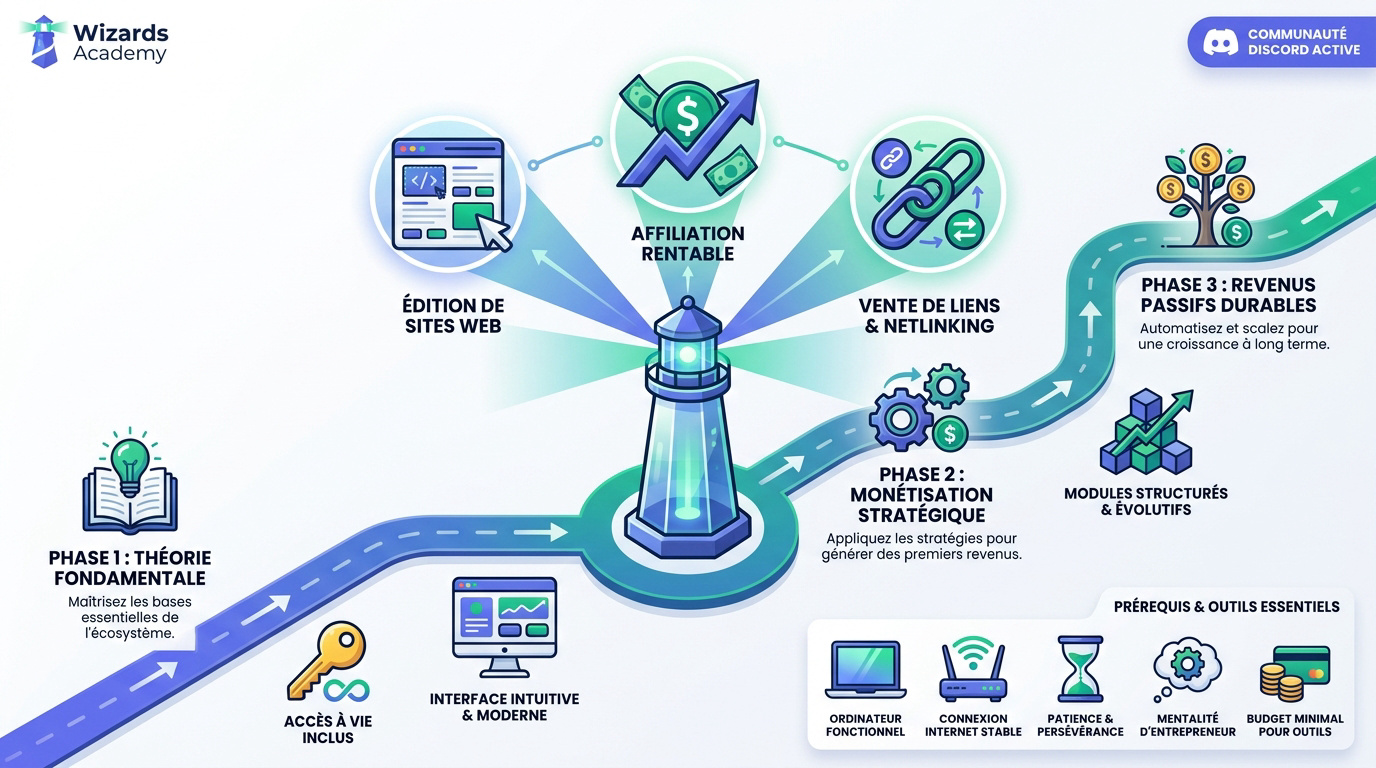 Formation Wizards Academy pour apprendre le SEO et l'affiliation