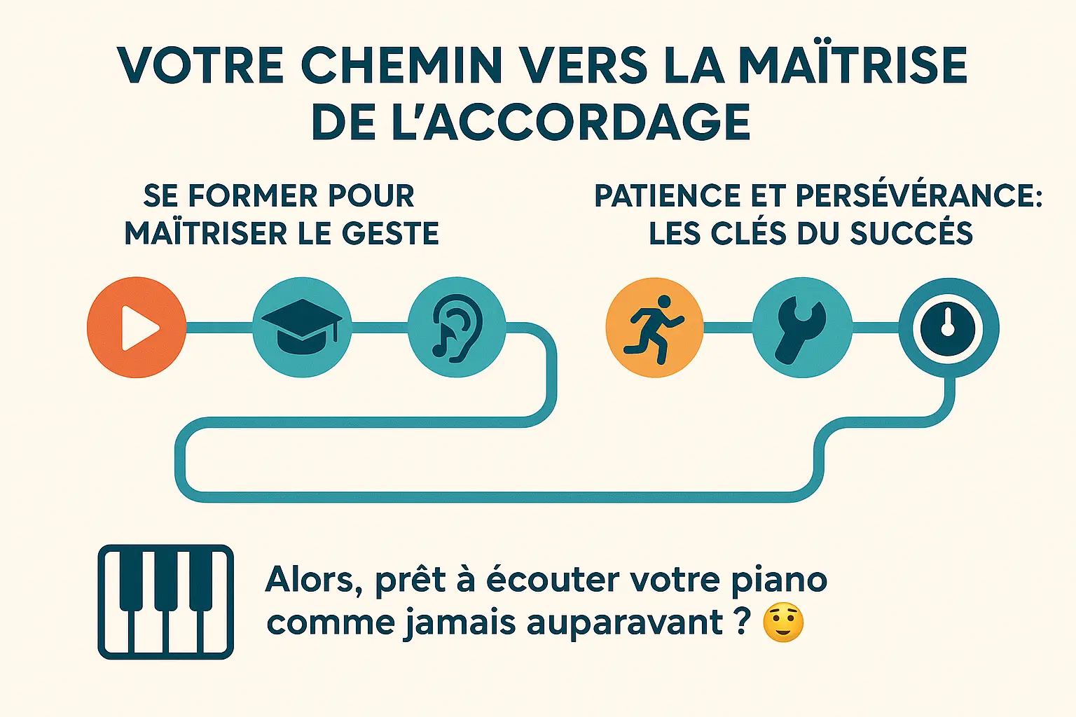 Illustration d'un piano avec des outils d'accordage