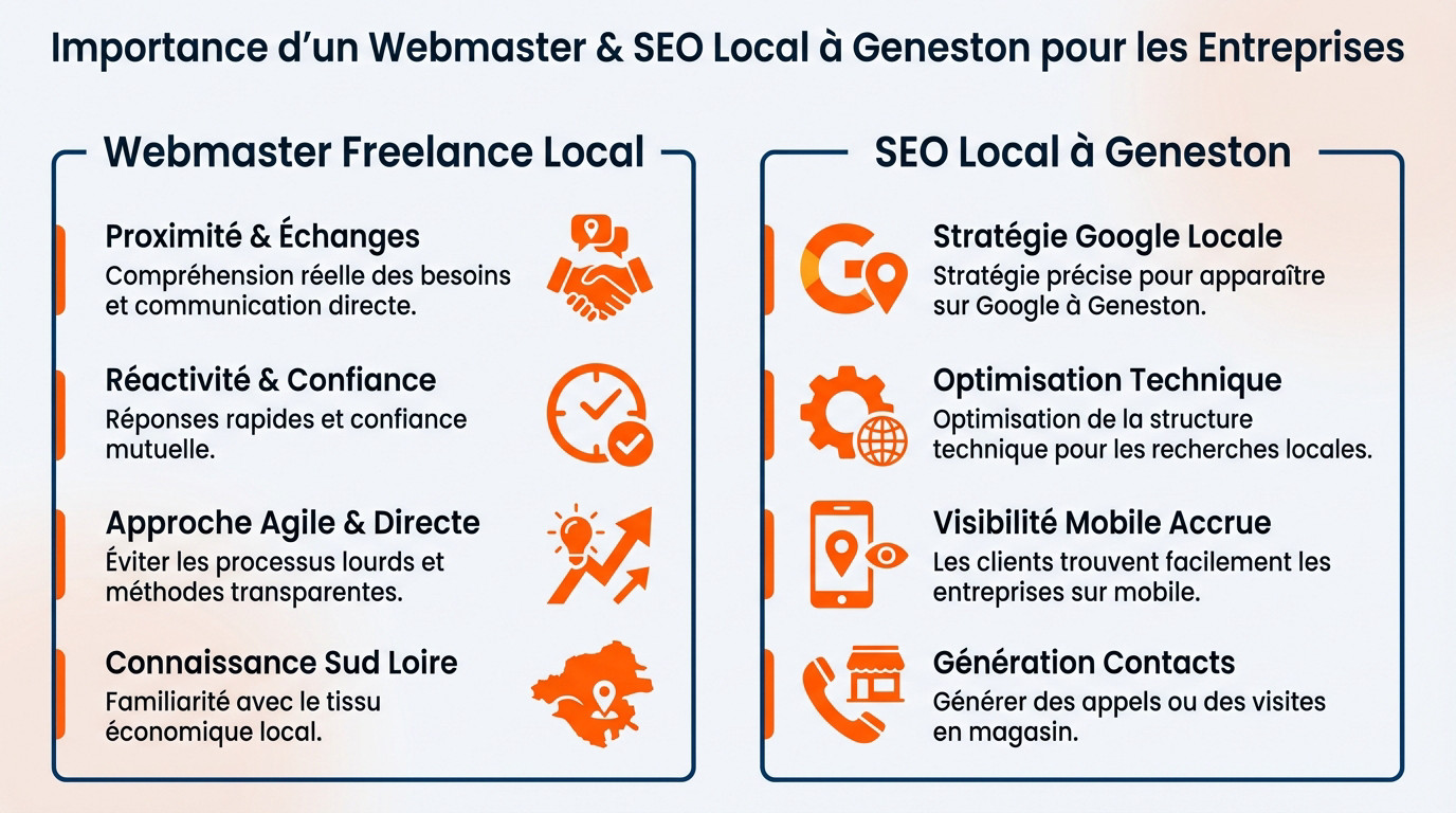 Webmaster freelance optimisant le référencement local pour une entreprise à Geneston