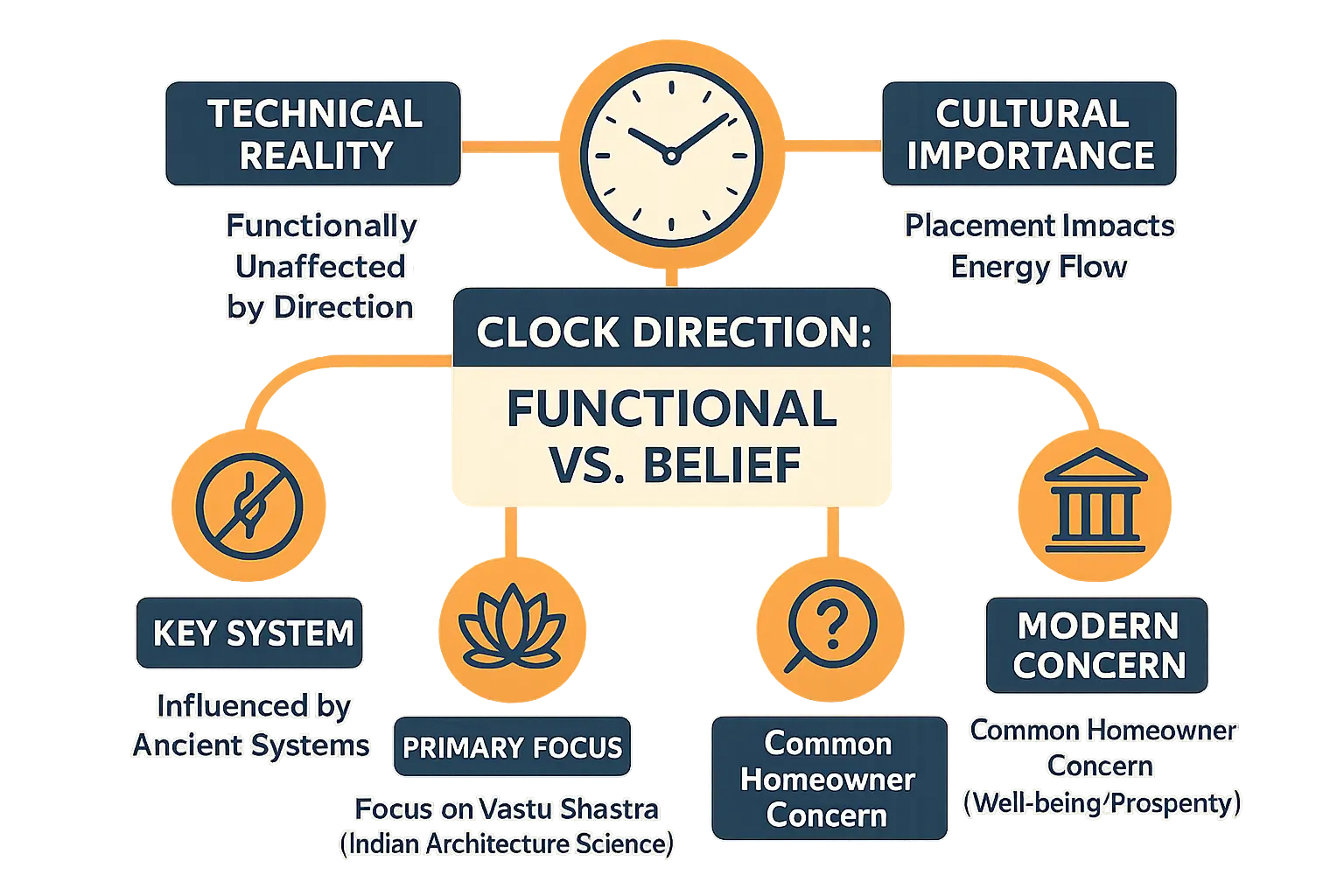 Wall clock placement: technical functionality vs cultural beliefs