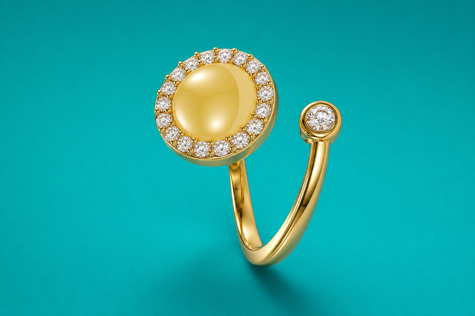 Bague anti-stress ajustable - oeil de chat : sérénité et élégance