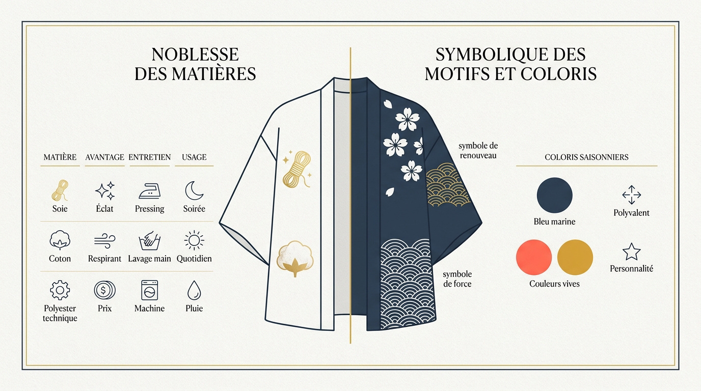 Guide des matières et symboliques des vestes haori japonaises pour femme