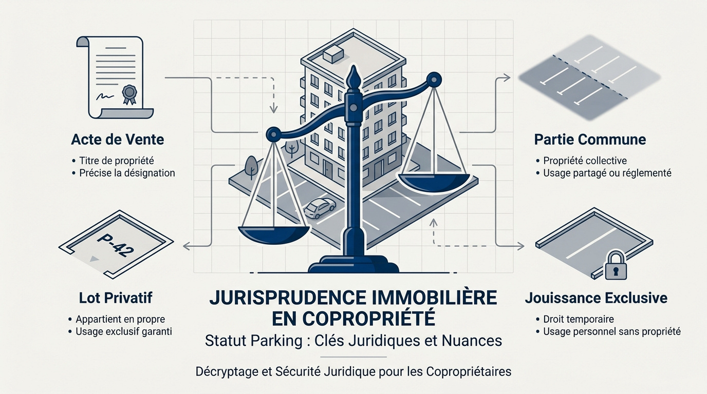 Statut juridique parking copropriété