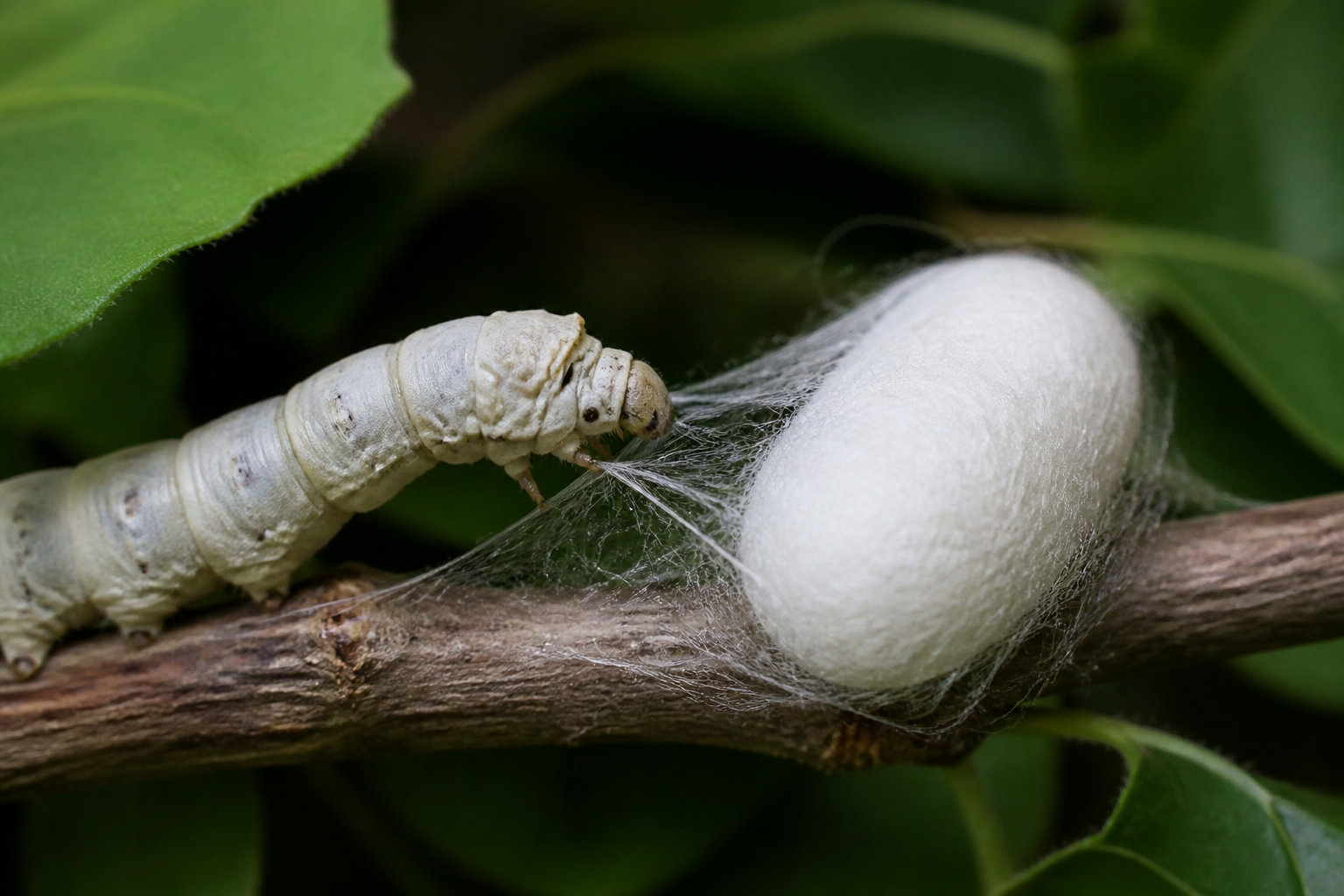 Les 4 étapes de la métamorphose du Bombyx