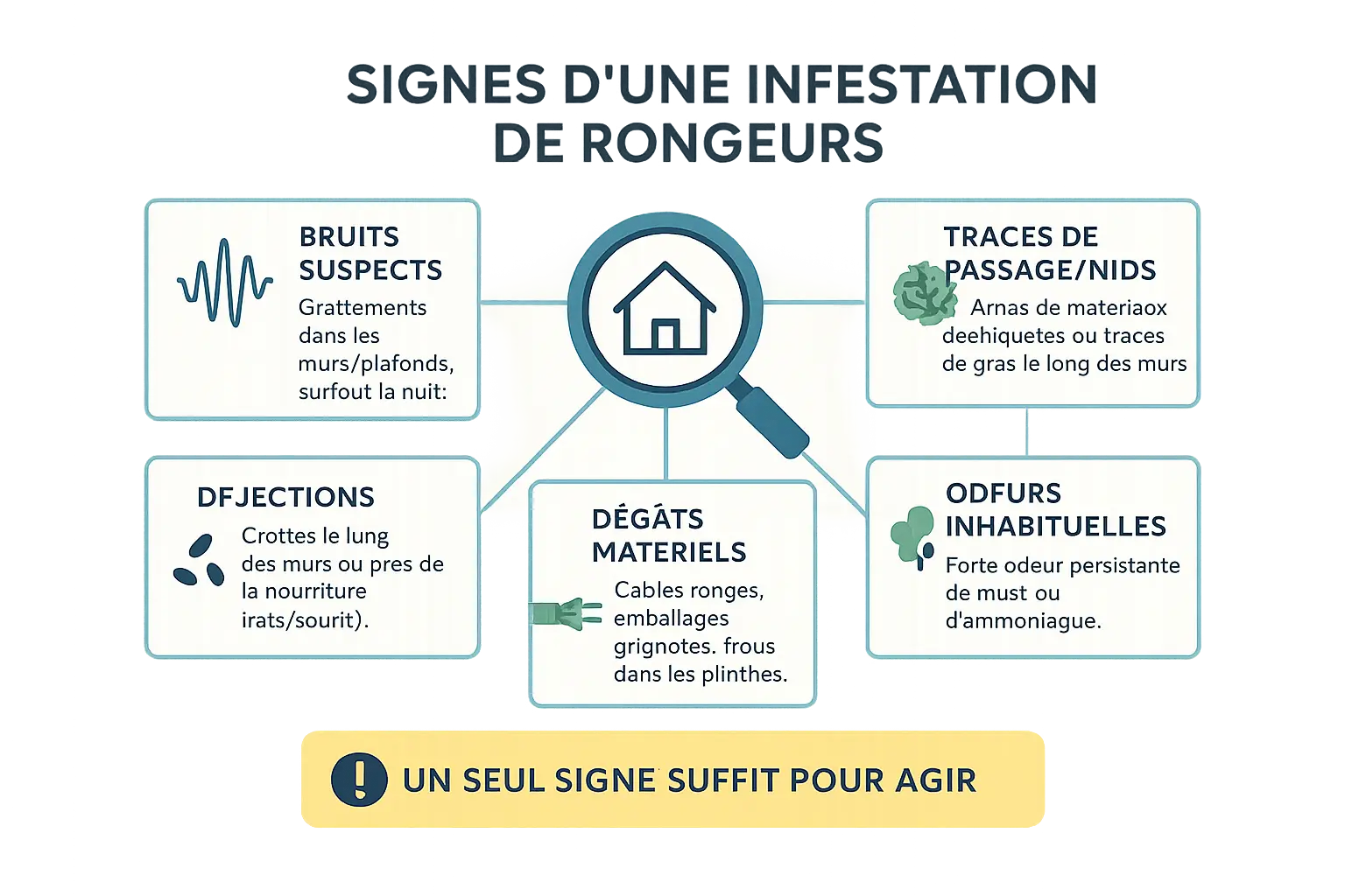 <strong>Infographie des signes d'infestation de rongeurs</strong>