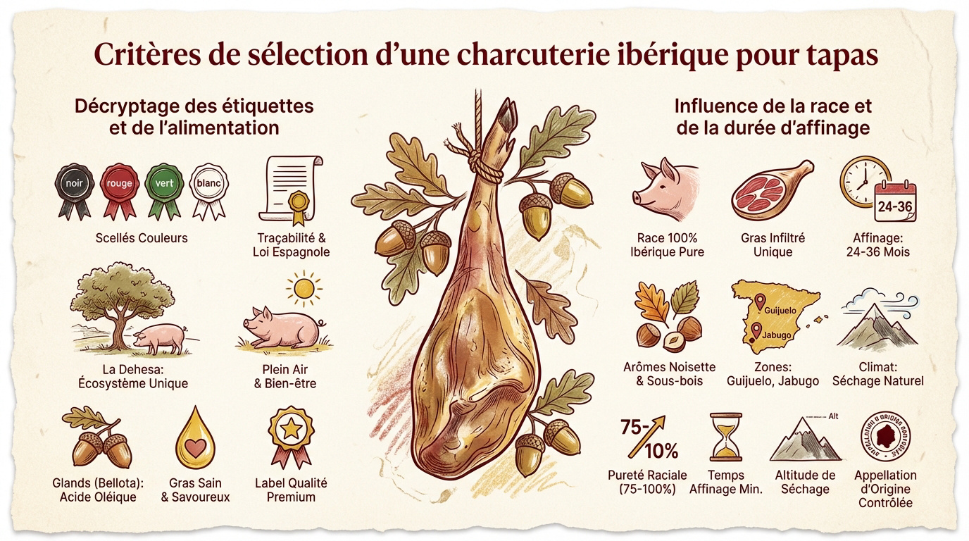 Sélection de charcuterie ibérique haut de gamme pour tapas espagnoles