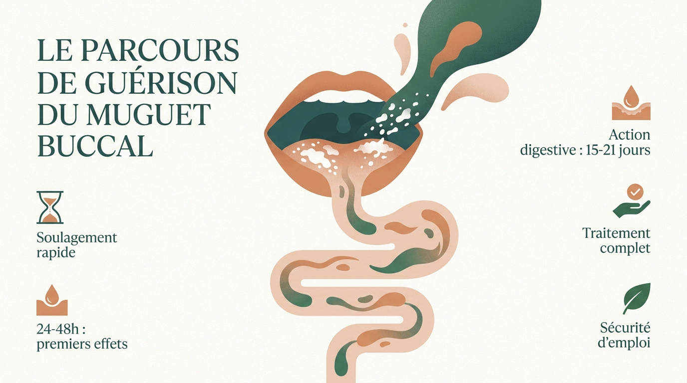 Évolution de la guérison du muguet buccal