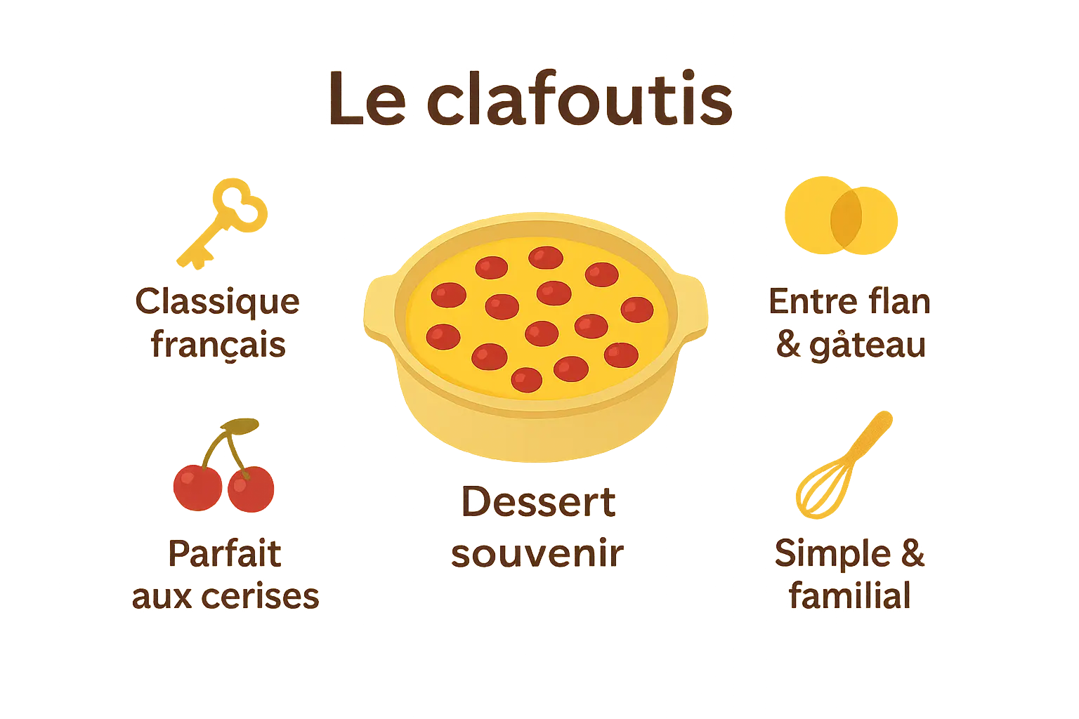 Clafoutis aux cerises traditionnel sur une assiette