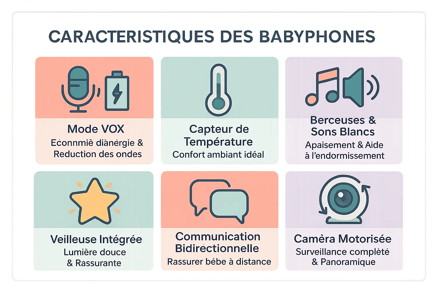 Illustration des fonctionnalités des babyphones